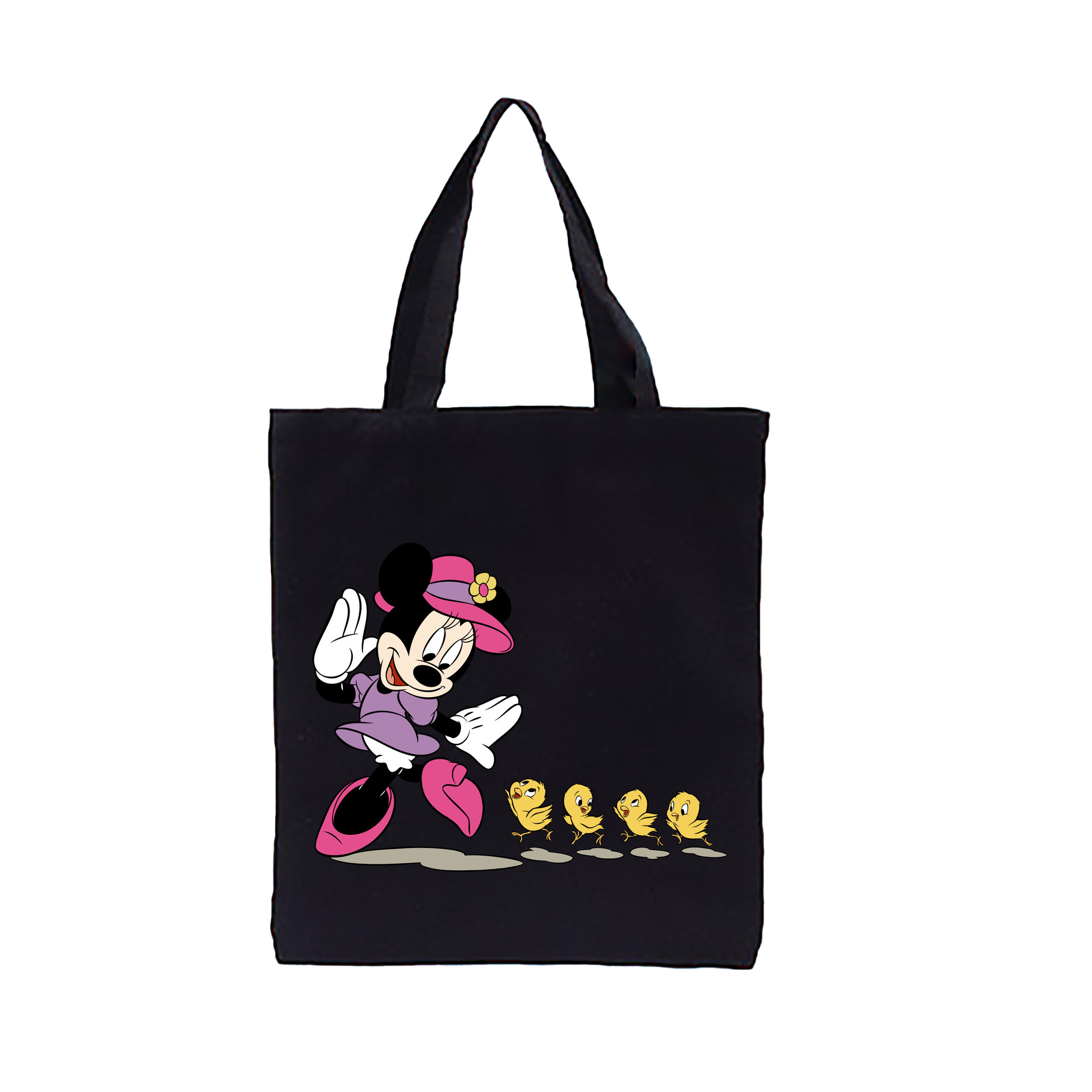 ミッキーマウス Mickey Mouse 縦型キャンバス生地手提げバッグ　トートバッグ