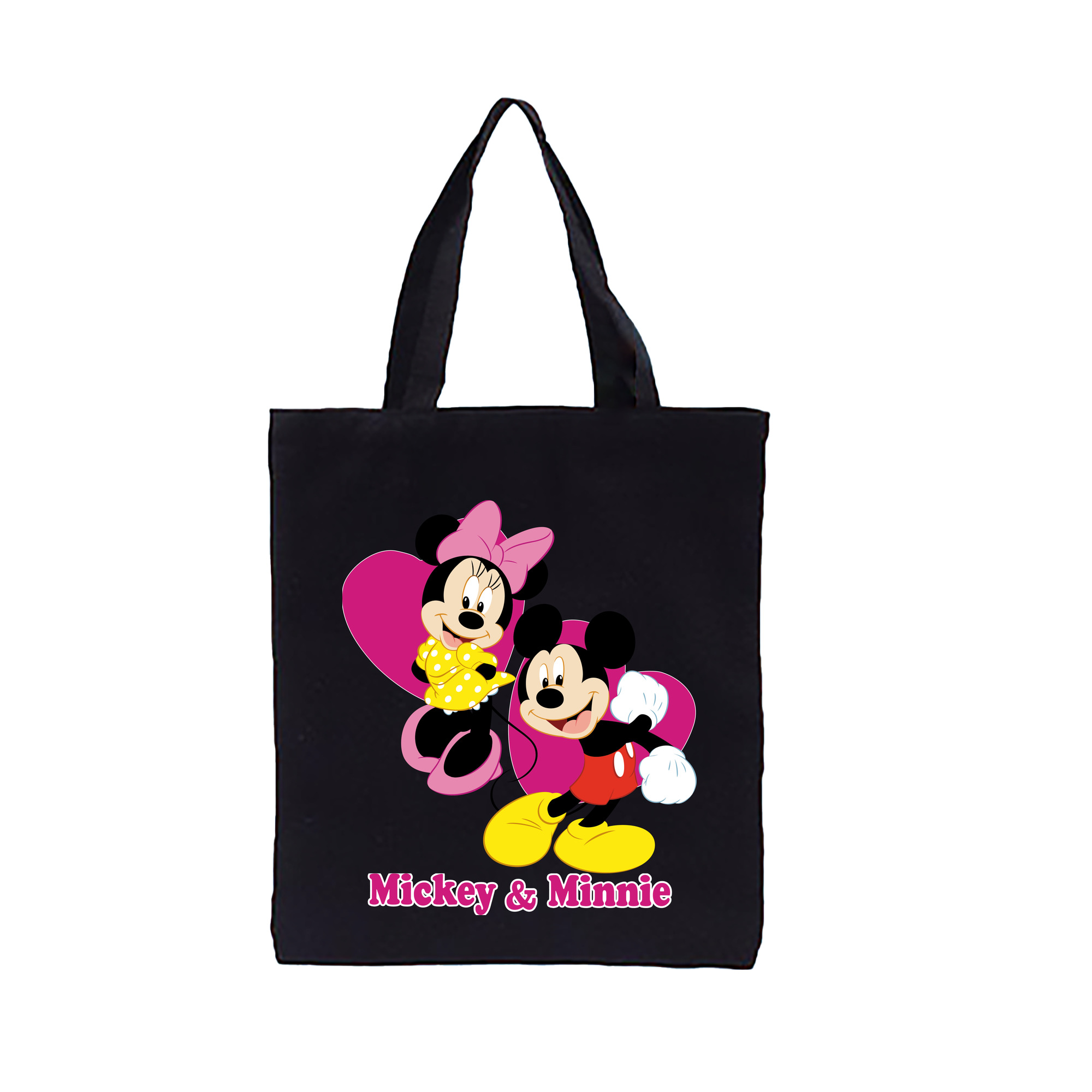 ミッキーマウス Mickey Mouse 縦型キャンバス生地手提げバッグ　トートバッグ