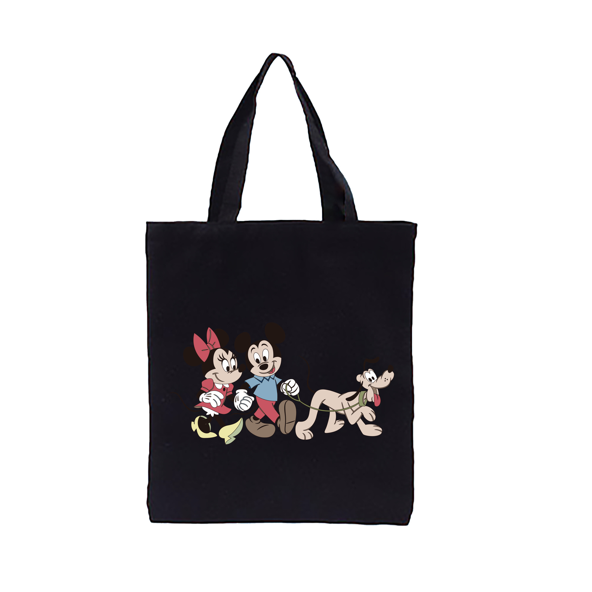 ミッキーマウス Mickey Mouse 縦型キャンバス生地手提げバッグ　トートバッグ