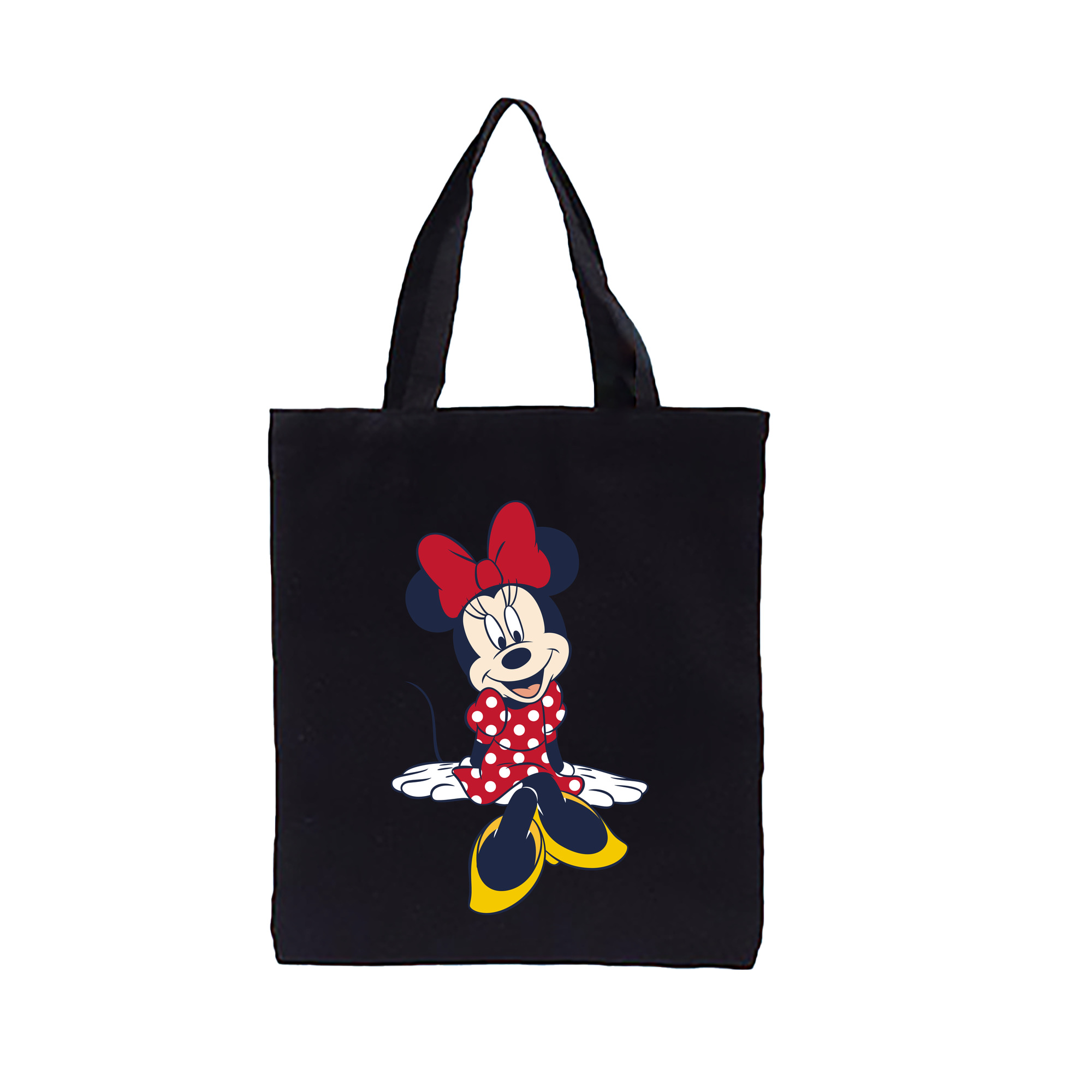 （画像用） ミッキーマウス Mickey Mouse 縦型キャンバス生地手提げバッグ　トートバッグ