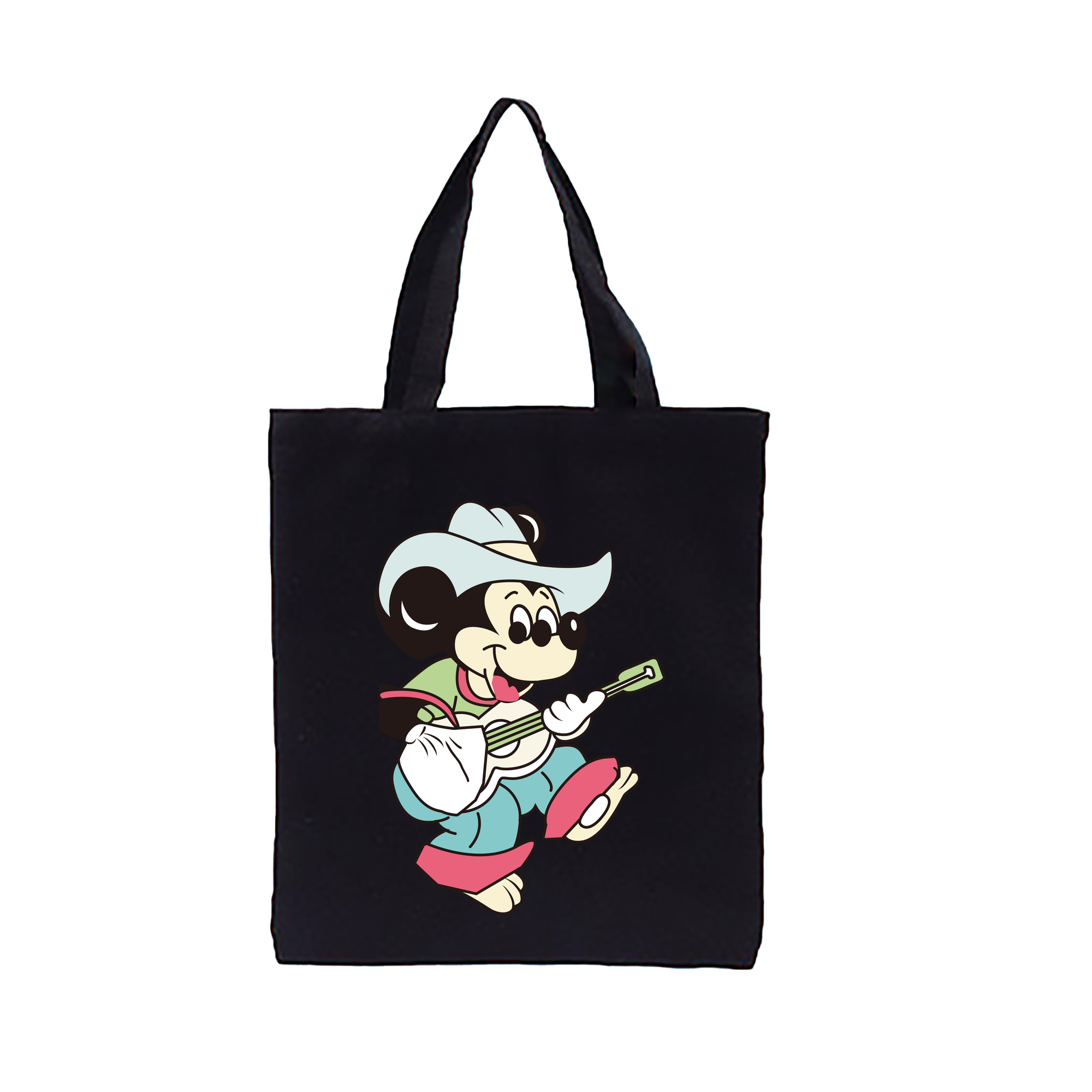 ミッキーマウス Mickey Mouse 縦型キャンバス生地手提げバッグ　トートバッグ