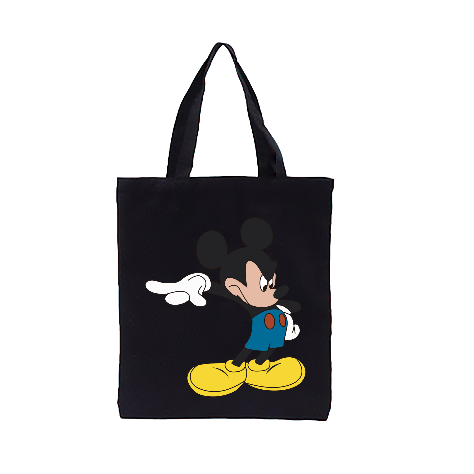 （画像用） ミッキーマウス Mickey Mouse 縦型キャンバス生地手提げバッグ　トートバッグ