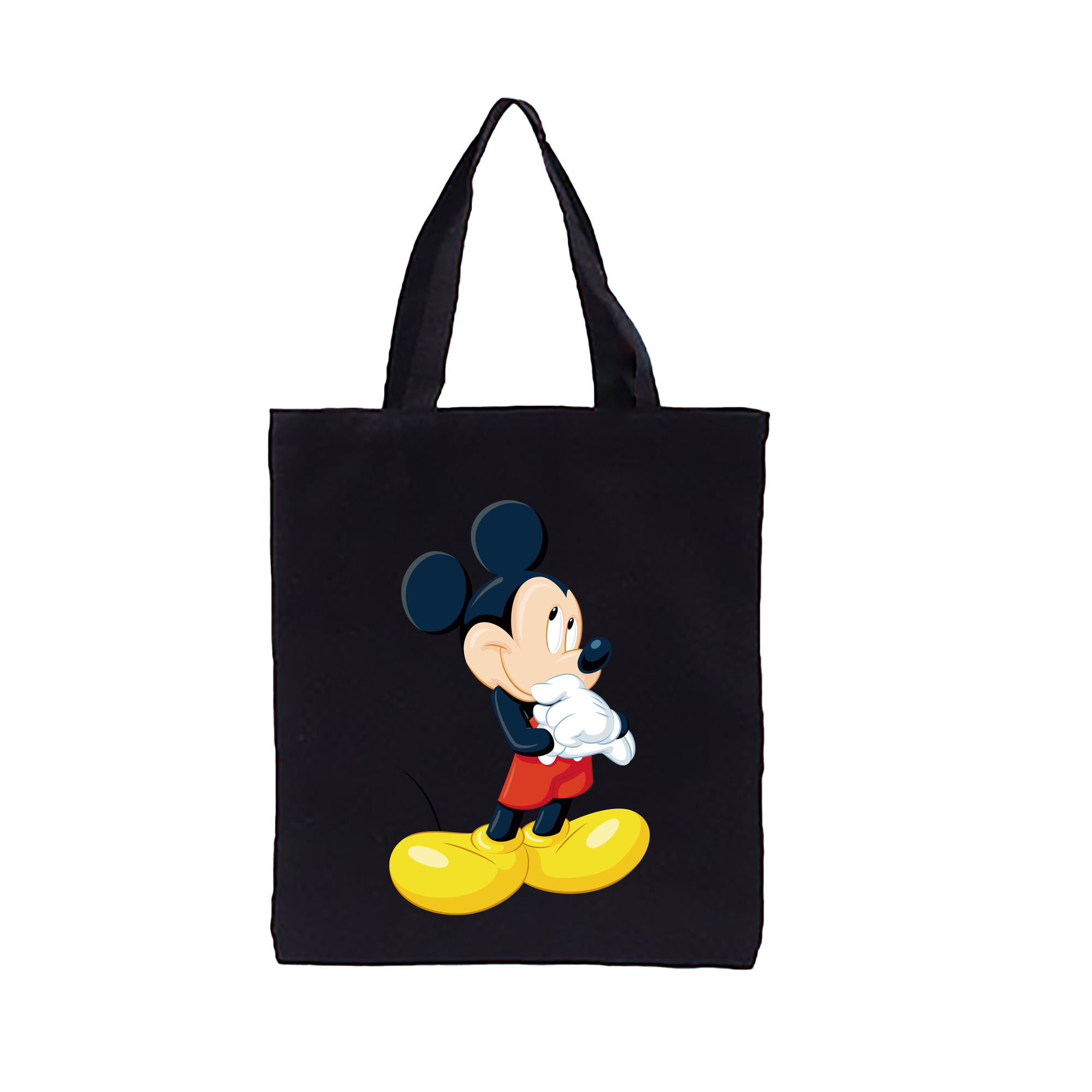 （画像用） ミッキーマウス Mickey Mouse 縦型キャンバス生地手提げバッグ　トートバッグ