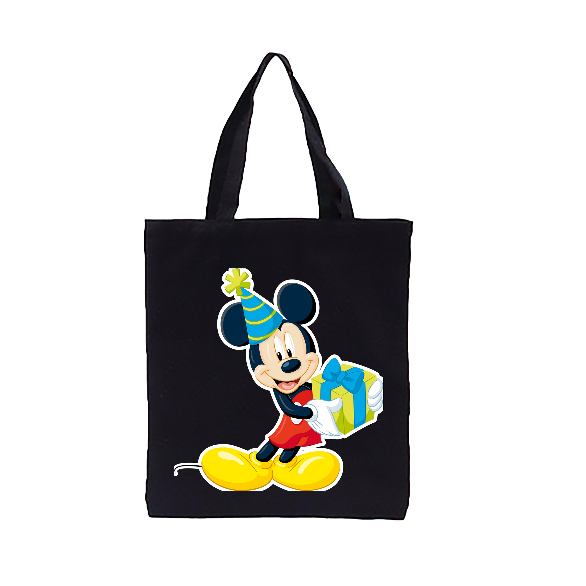 ミッキーマウス Mickey Mouse 縦型キャンバス生地手提げバッグ　トートバッグ