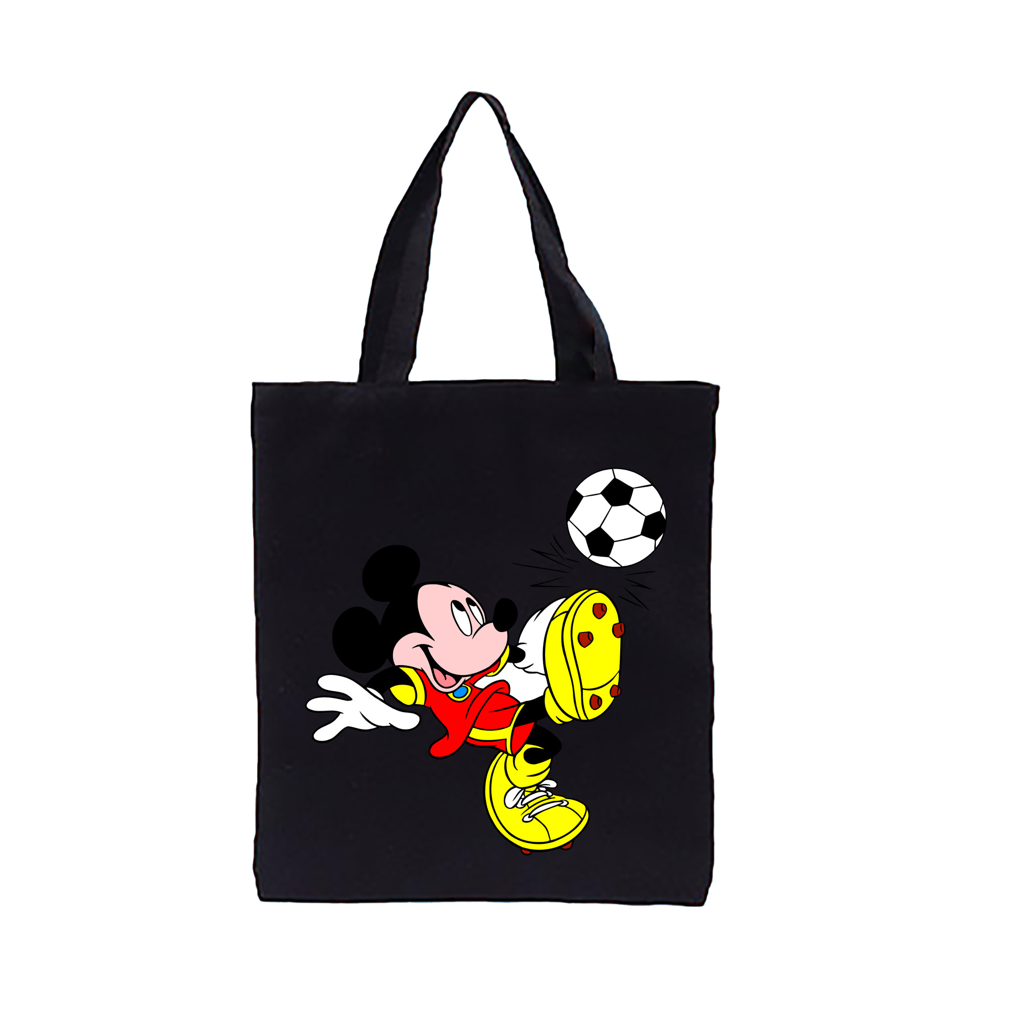 （画像用） ミッキーマウス Mickey Mouse 縦型キャンバス生地手提げバッグ　トートバッグ