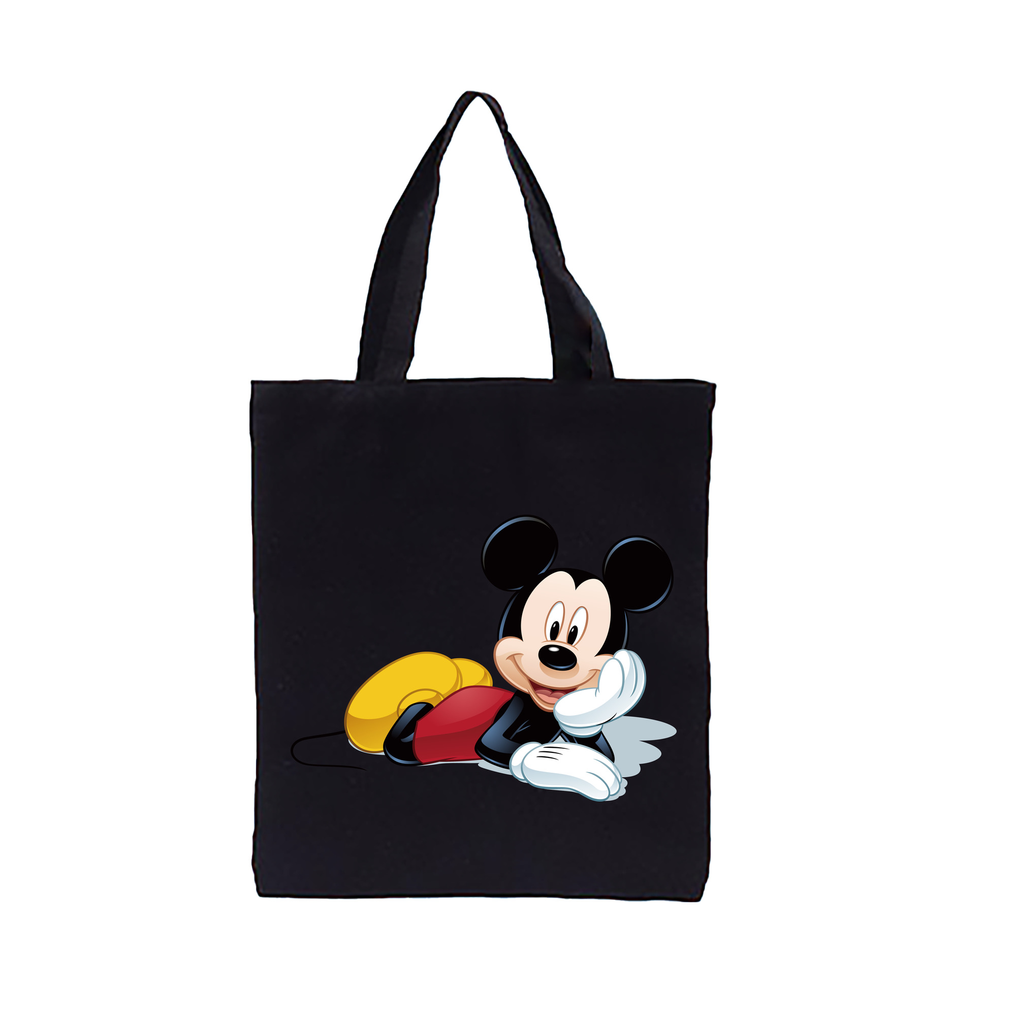 ミッキーマウス Mickey Mouse 縦型キャンバス生地手提げバッグ　トートバッグ