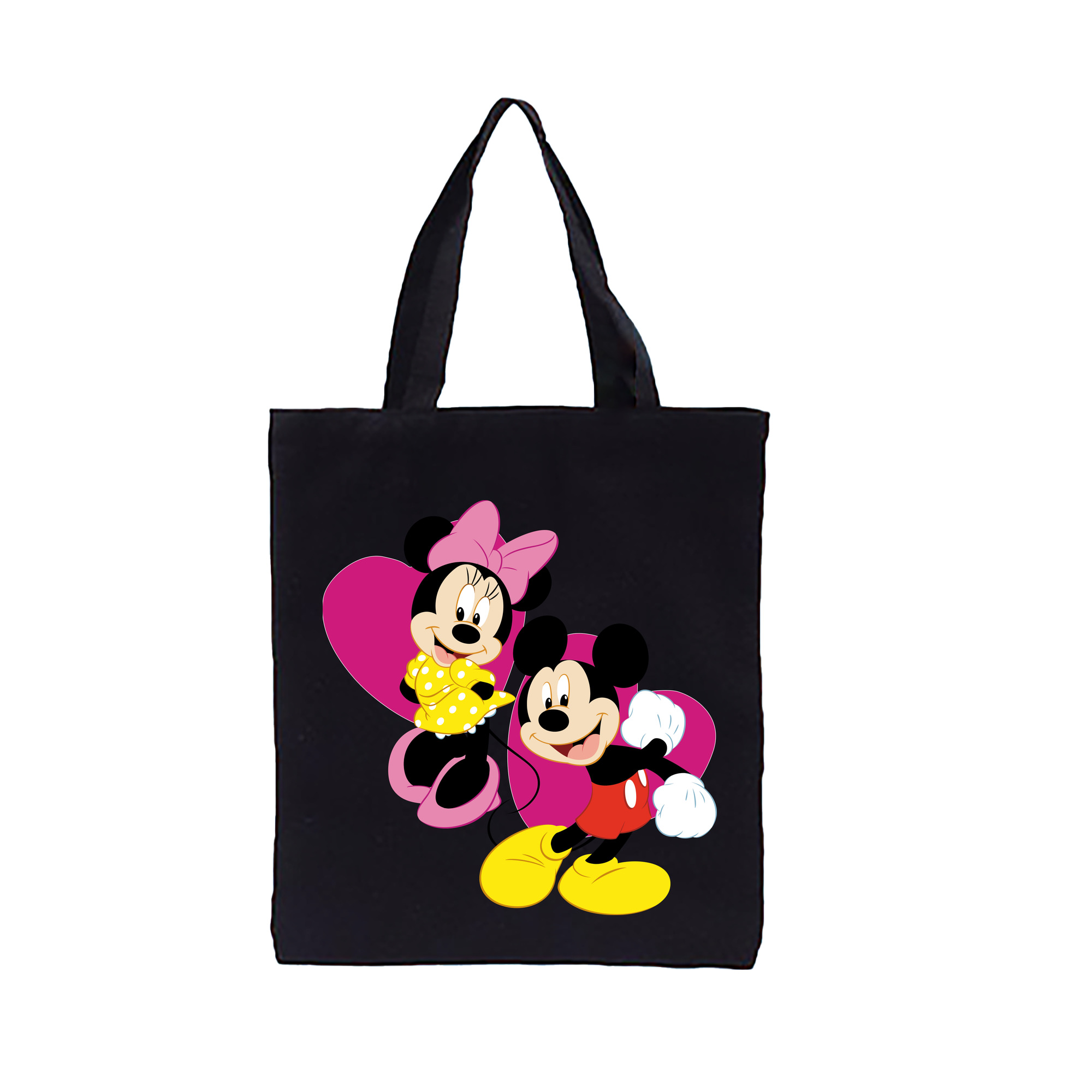 ミッキーマウス Mickey Mouse 縦型キャンバス生地手提げバッグ　トートバッグ