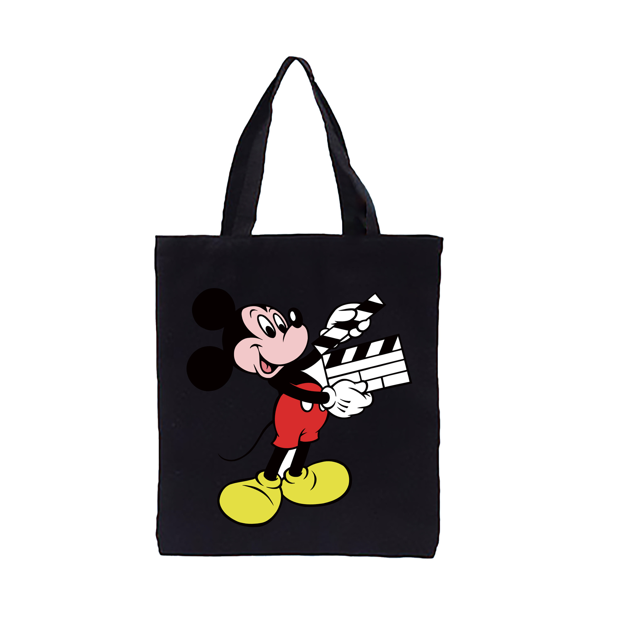 （画像用） ミッキーマウス Mickey Mouse 縦型キャンバス生地手提げバッグ　トートバッグ