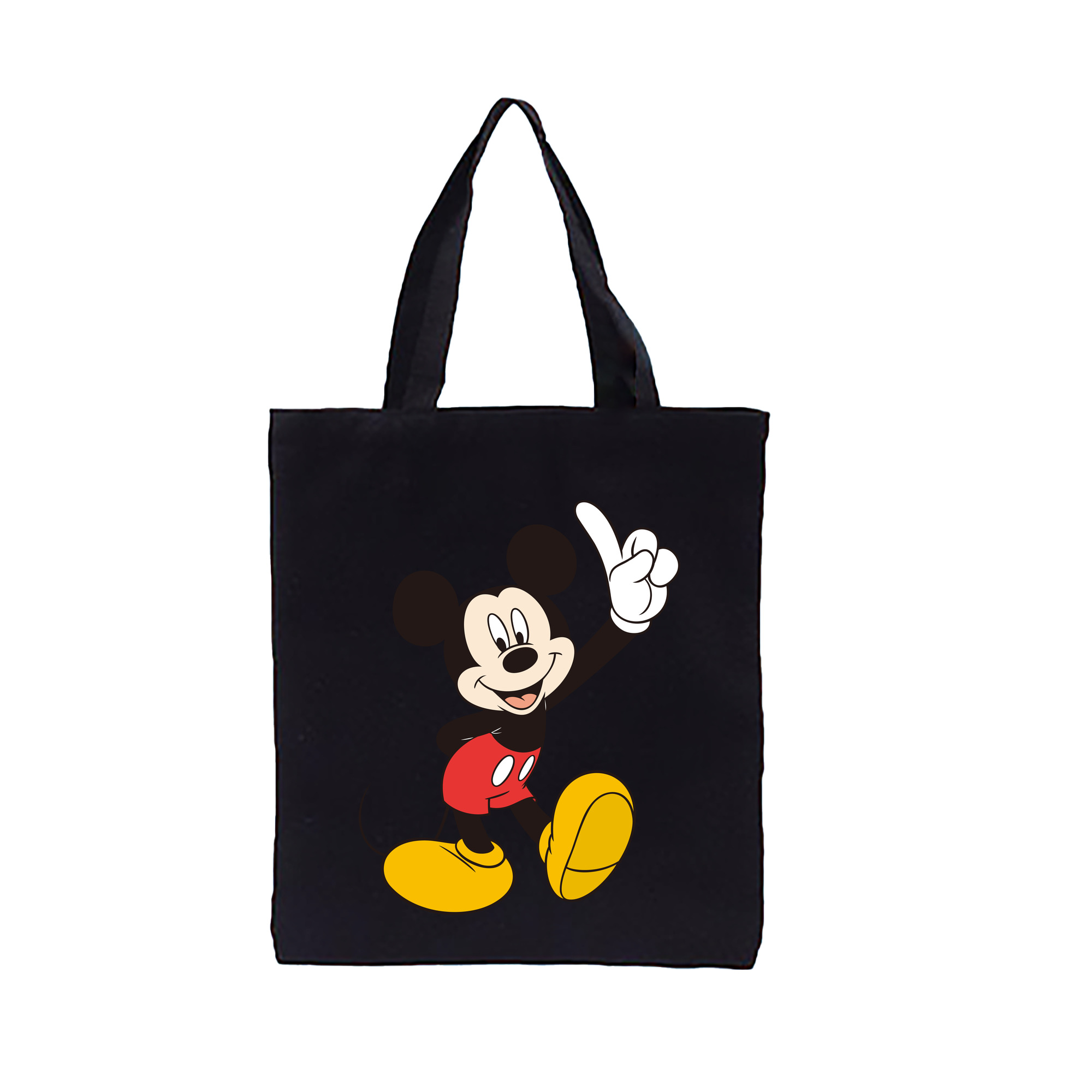 （画像用） ミッキーマウス Mickey Mouse 縦型キャンバス生地手提げバッグ　トートバッグ