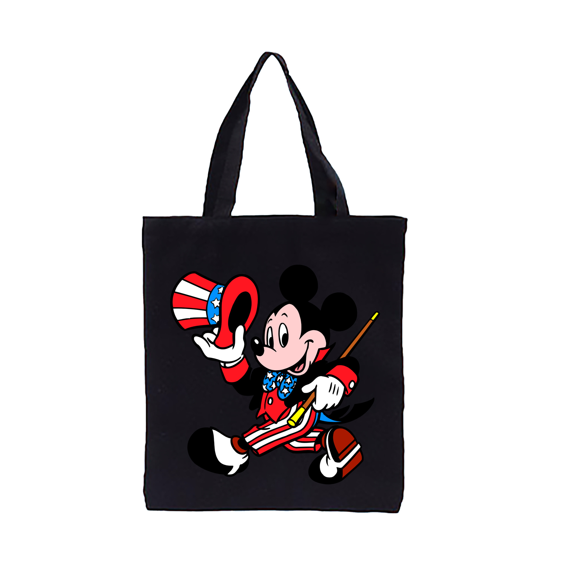 ミッキーマウス Mickey Mouse 縦型キャンバス生地手提げバッグ　トートバッグ