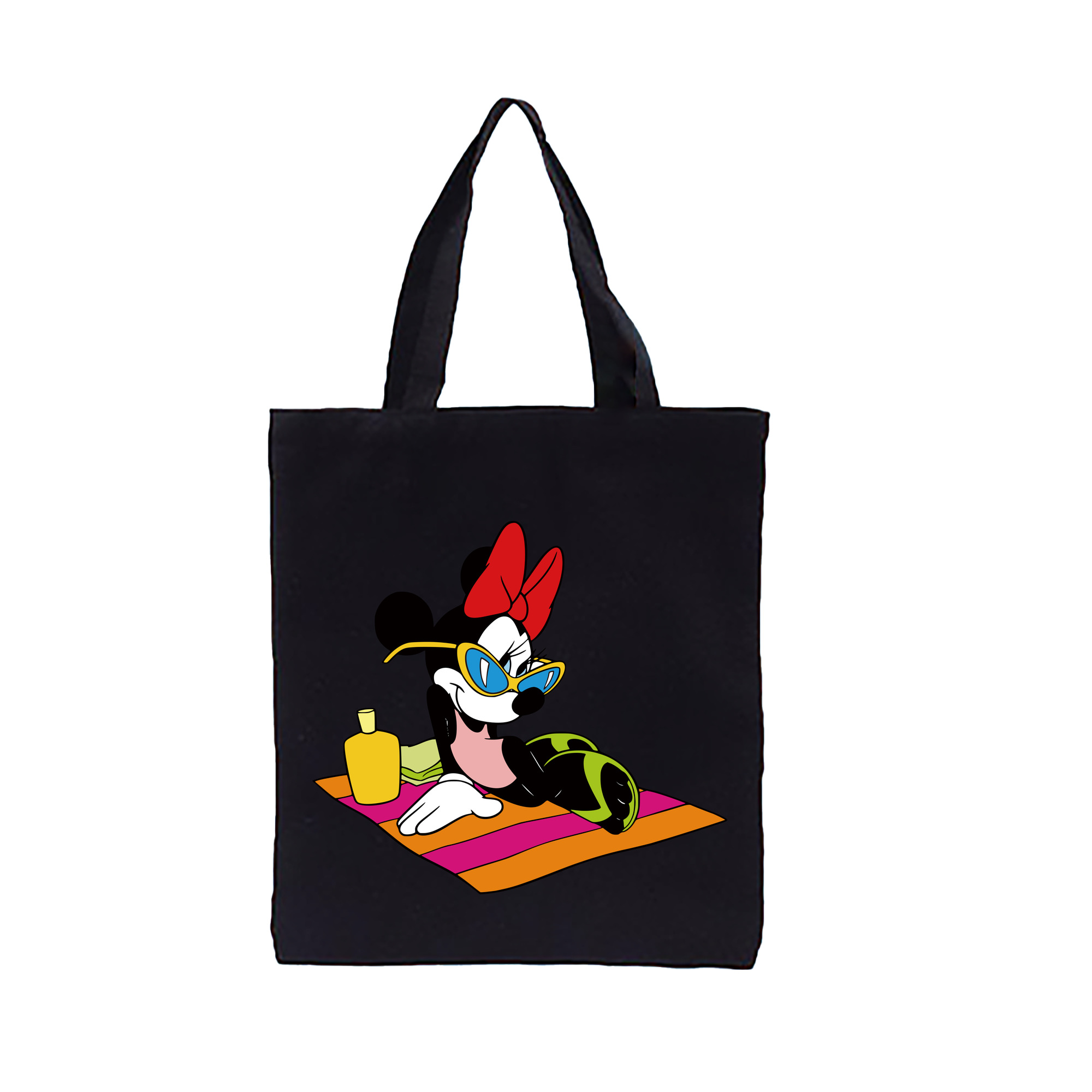 （画像用） ミッキーマウス Mickey Mouse 縦型キャンバス生地手提げバッグ　トートバッグ