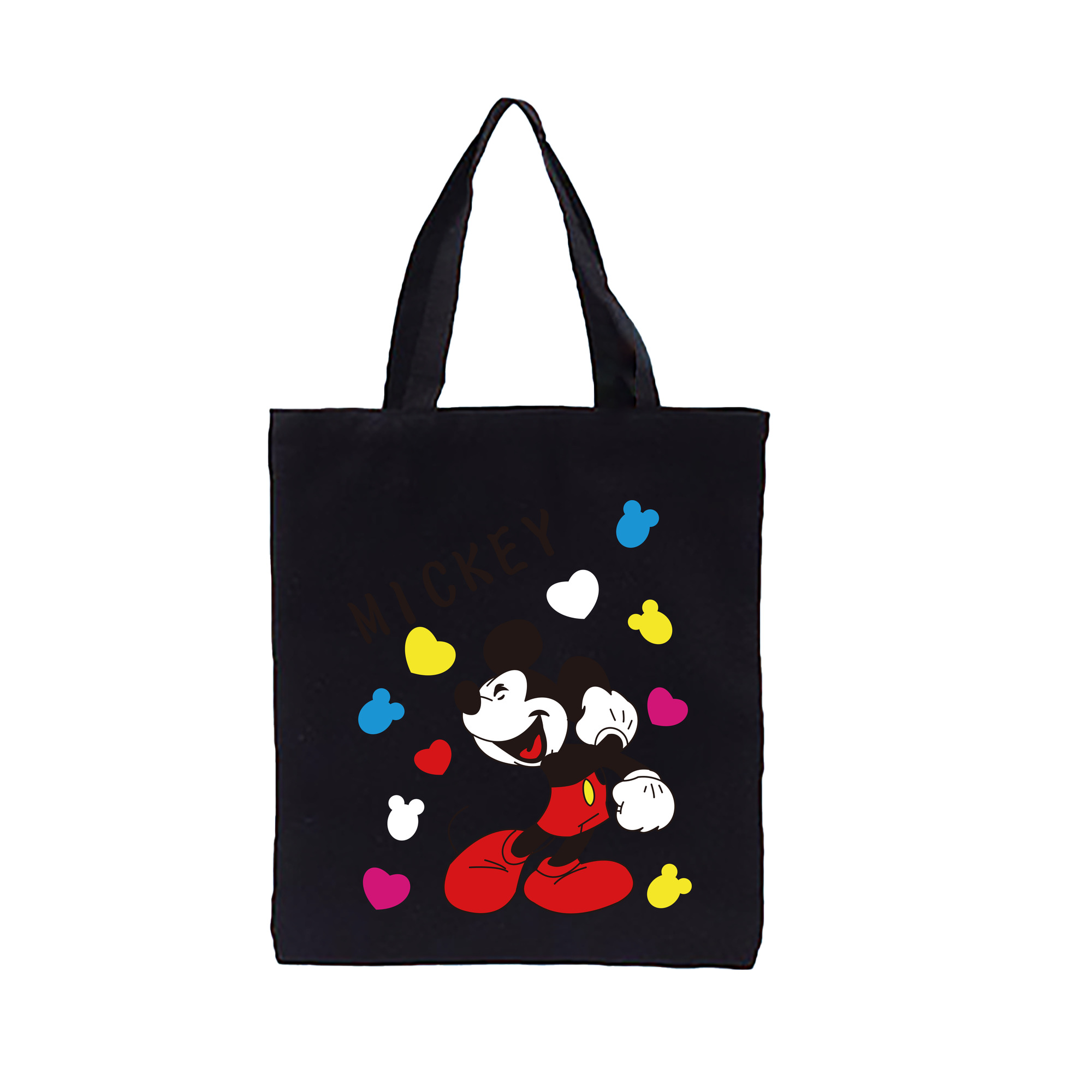 （画像用） ミッキーマウス Mickey Mouse 縦型キャンバス生地手提げバッグ　トートバッグ