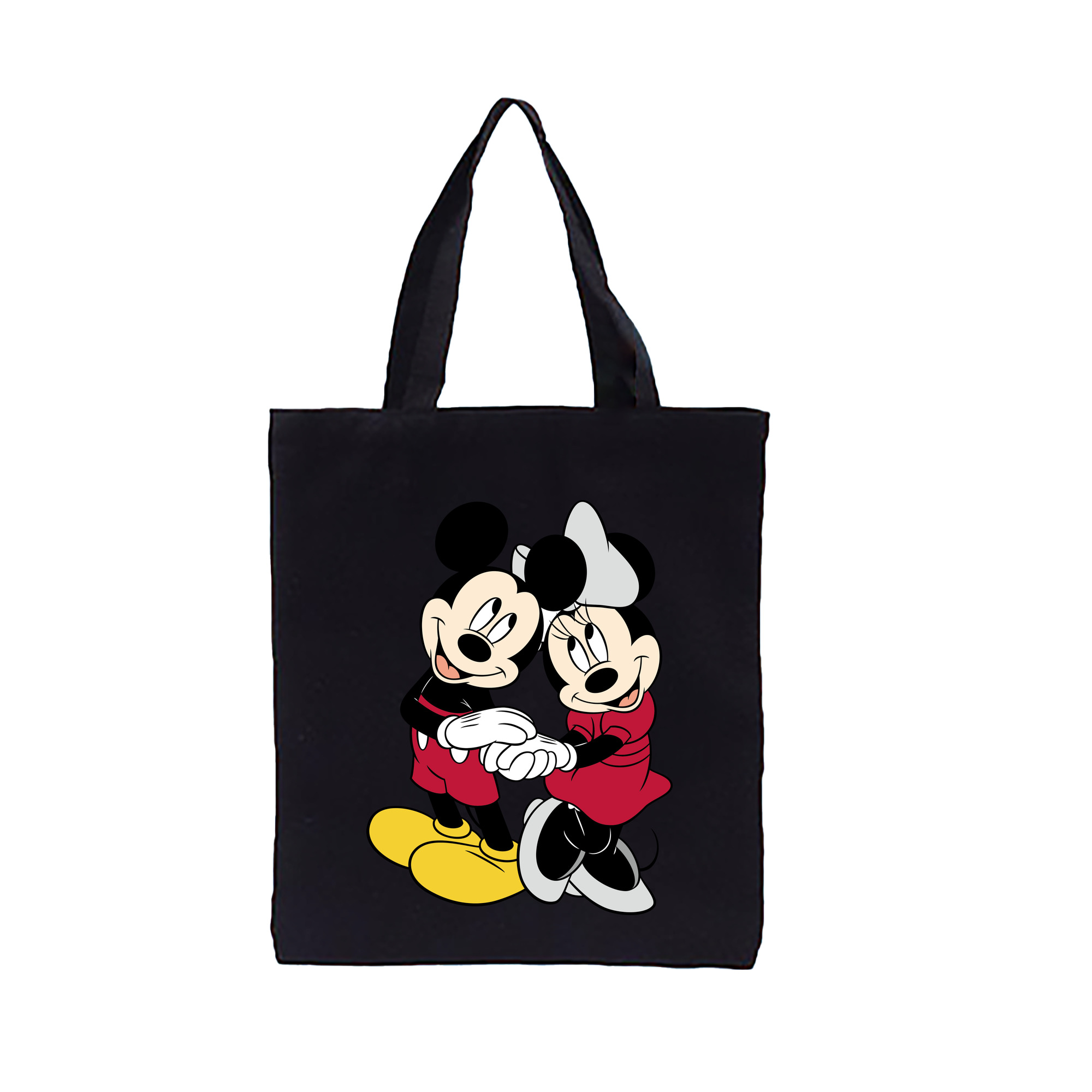 ミッキーマウス Mickey Mouse 縦型キャンバス生地手提げバッグ　トートバッグ