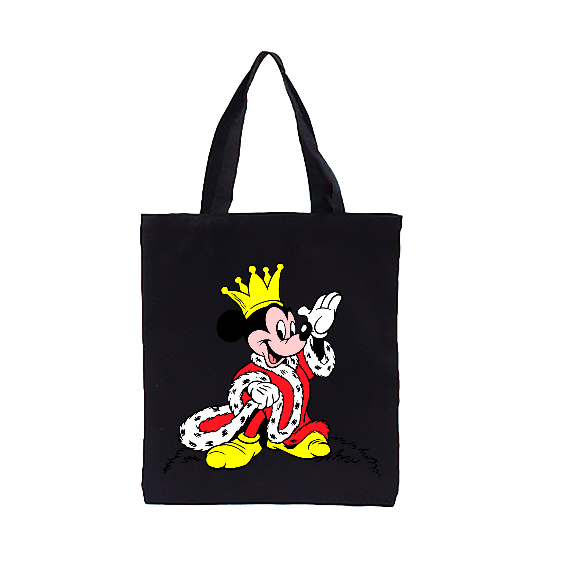 ミッキーマウス Mickey Mouse 縦型キャンバス生地手提げバッグ　トートバッグ