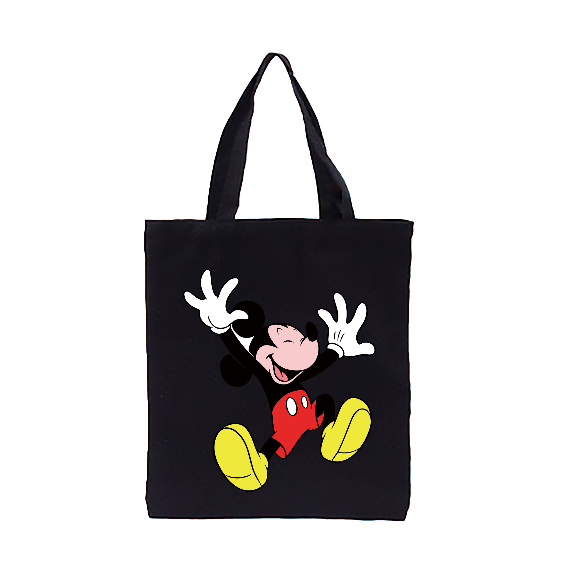 （画像用） ミッキーマウス Mickey Mouse 縦型キャンバス生地手提げバッグ　トートバッグ