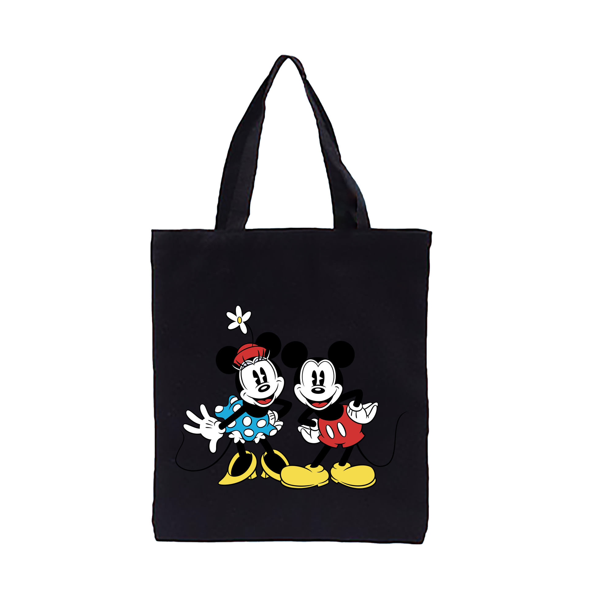 （画像用） ミッキーマウス Mickey Mouse 縦型キャンバス生地手提げバッグ　トートバッグ