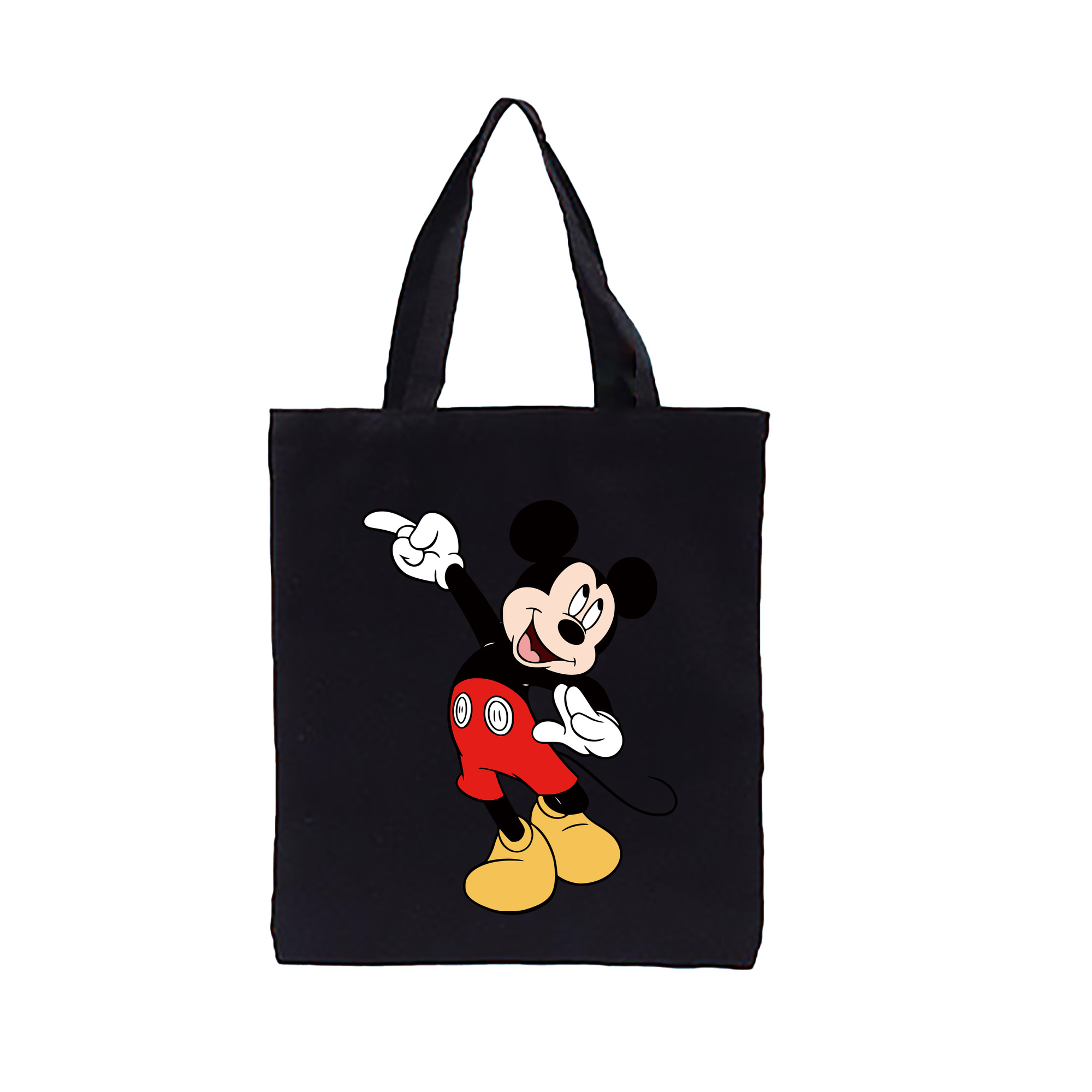 （画像用） ミッキーマウス Mickey Mouse 縦型キャンバス生地手提げバッグ　トートバッグ