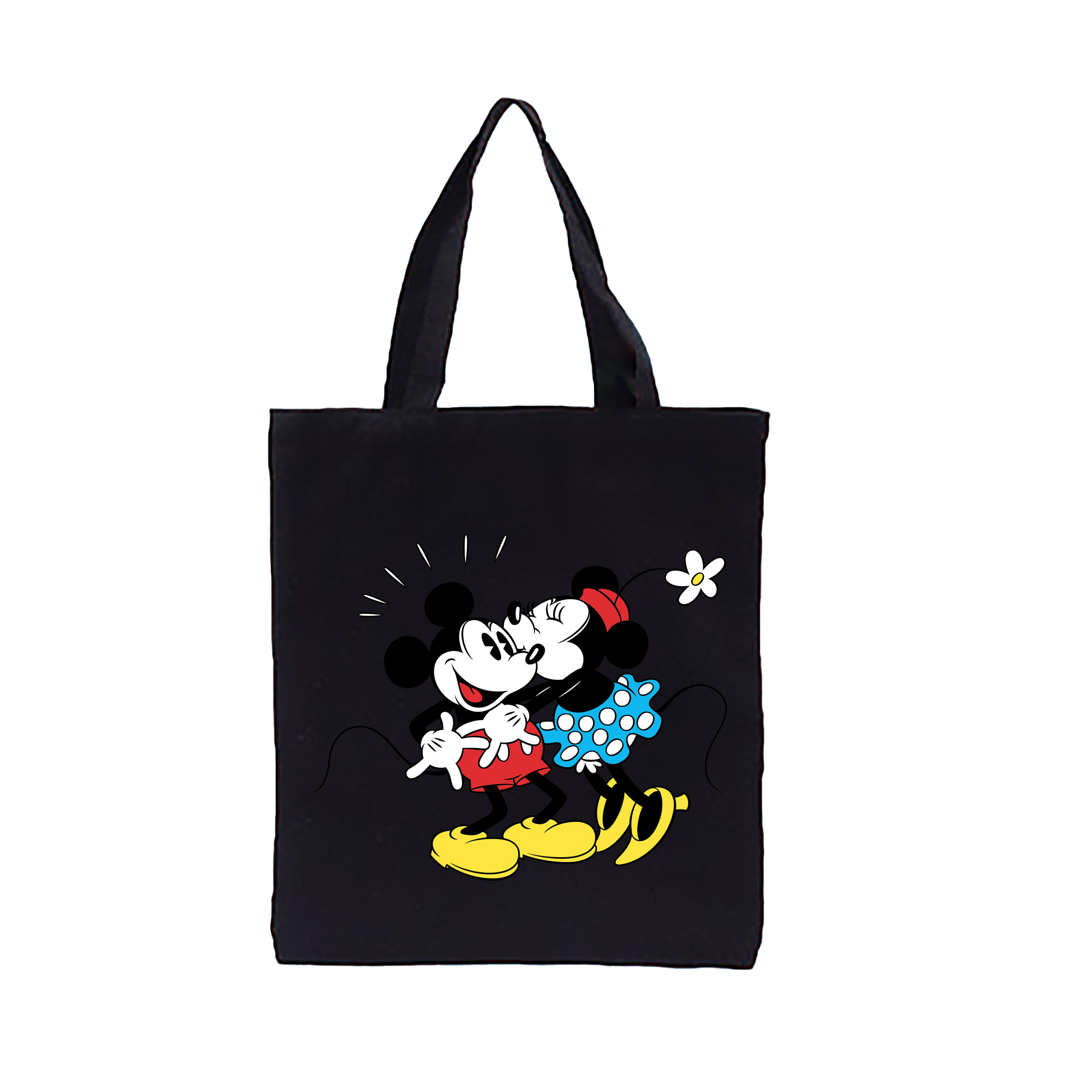 （画像用） ミッキーマウス Mickey Mouse 縦型キャンバス生地手提げバッグ　トートバッグ