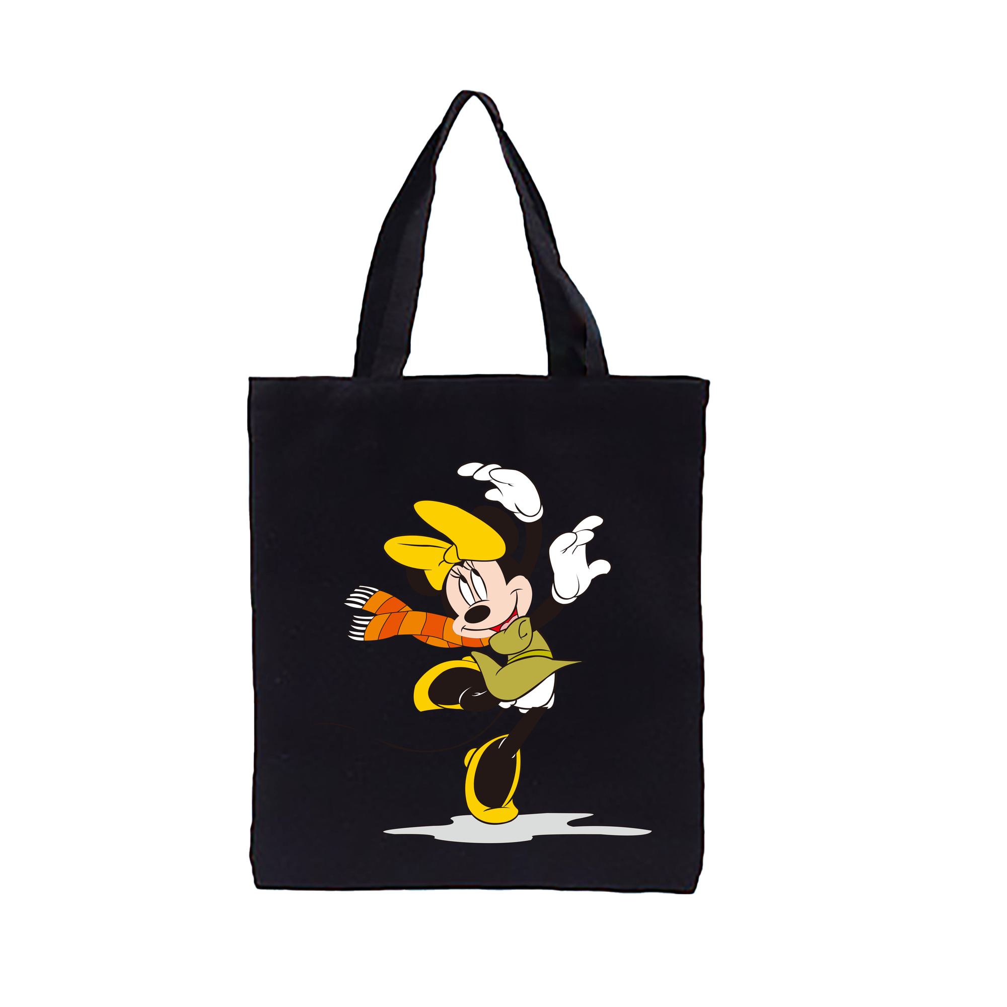 （画像用） ミッキーマウス Mickey Mouse 縦型キャンバス生地手提げバッグ　トートバッグ