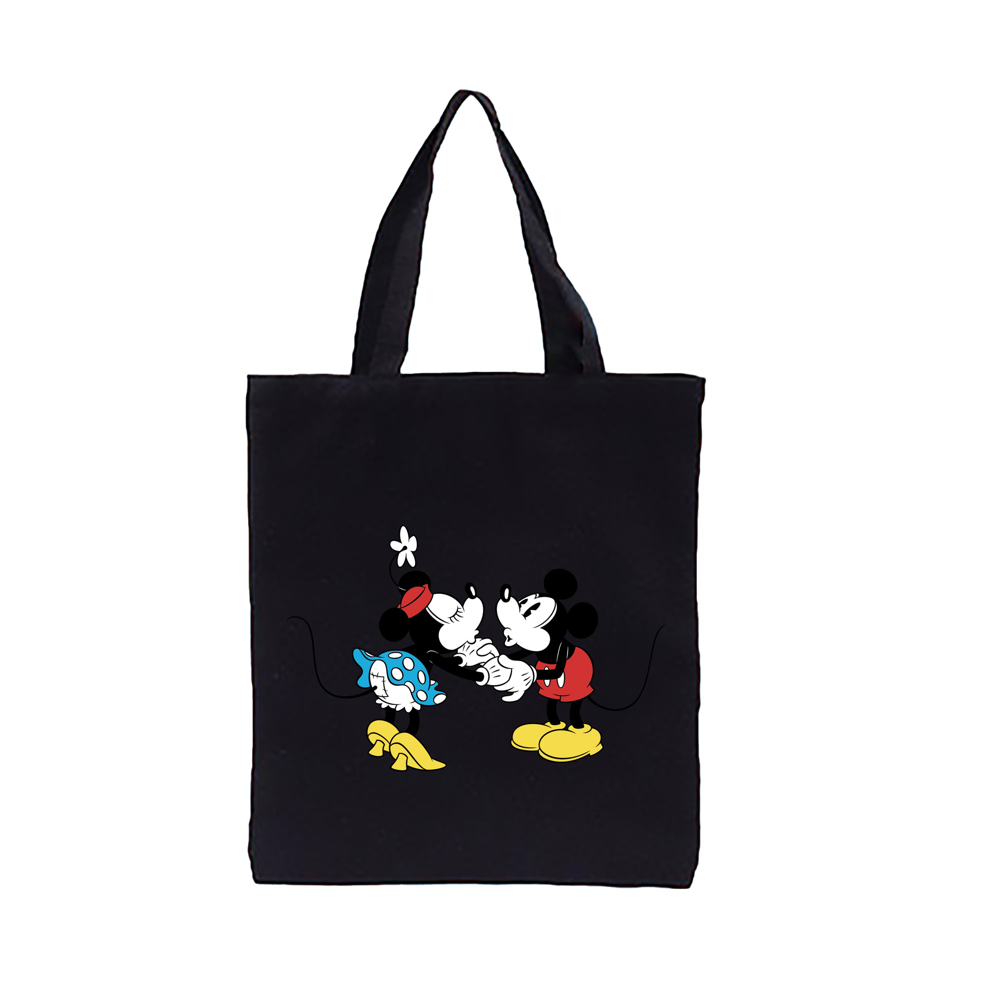 （画像用） ミッキーマウス Mickey Mouse 縦型キャンバス生地手提げバッグ　トートバッグ