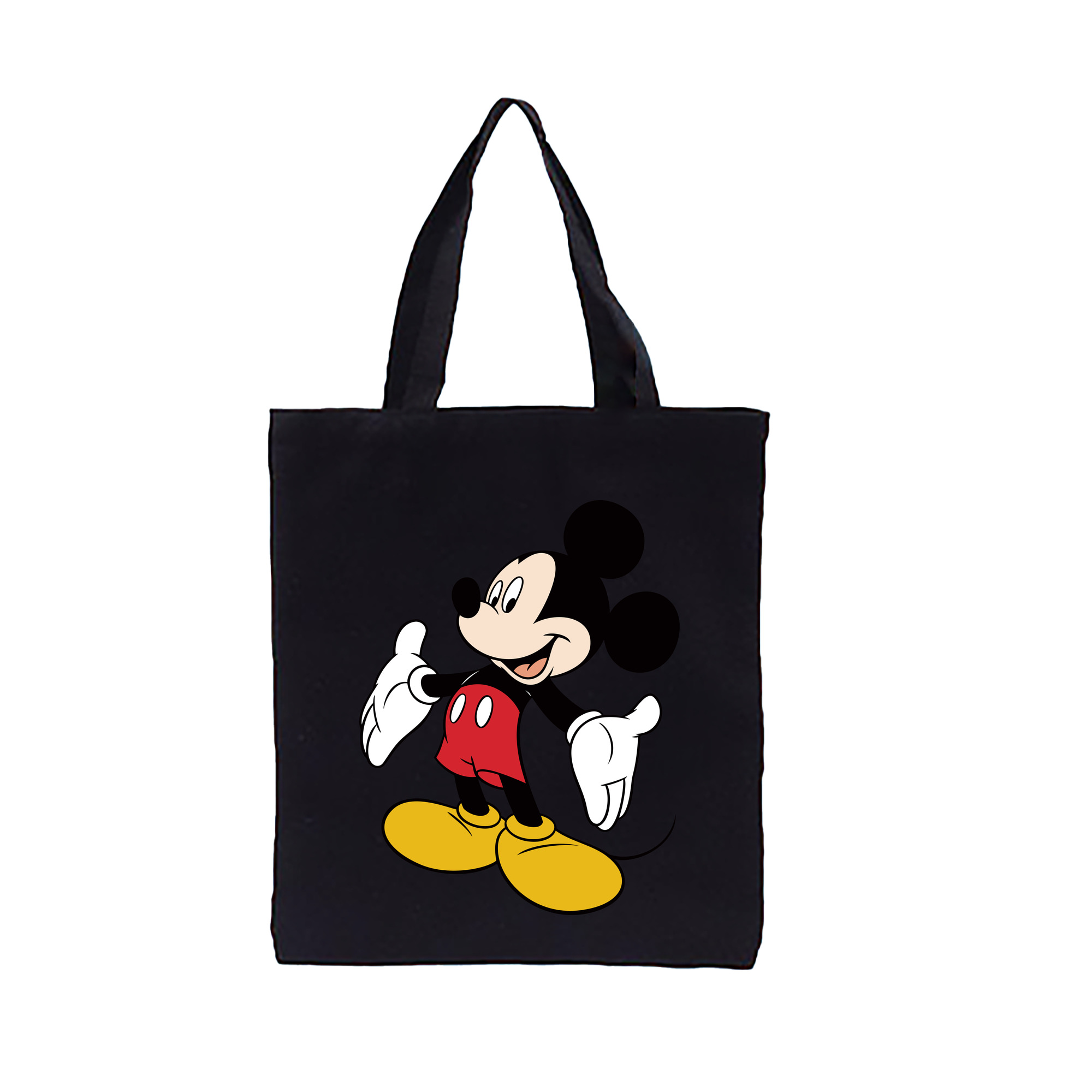 （画像用） ミッキーマウス Mickey Mouse 縦型キャンバス生地手提げバッグ　トートバッグ