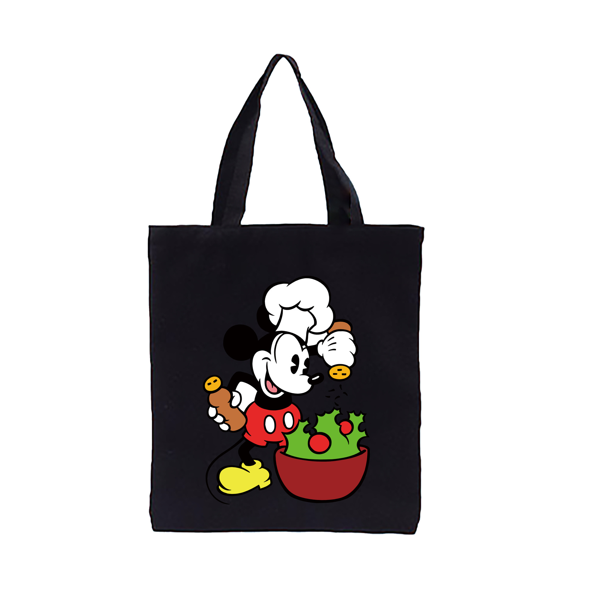 （画像用） ミッキーマウス Mickey Mouse 縦型キャンバス生地手提げバッグ　トートバッグ