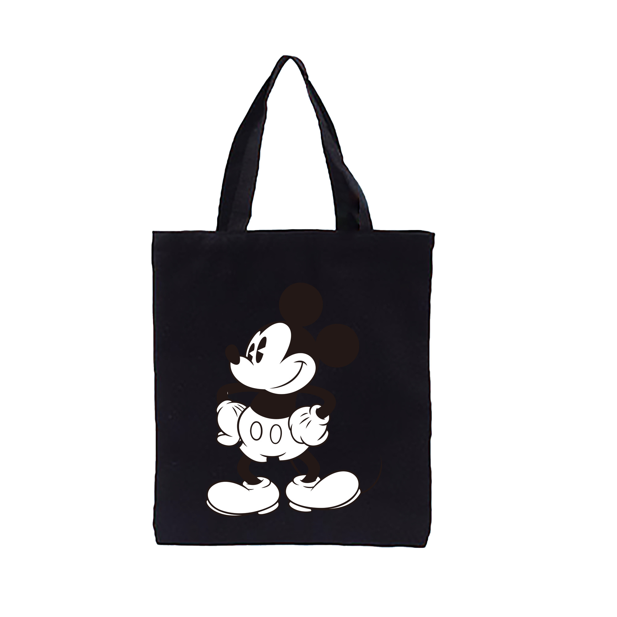 （画像用） ミッキーマウス Mickey Mouse 縦型キャンバス生地手提げバッグ　トートバッグ