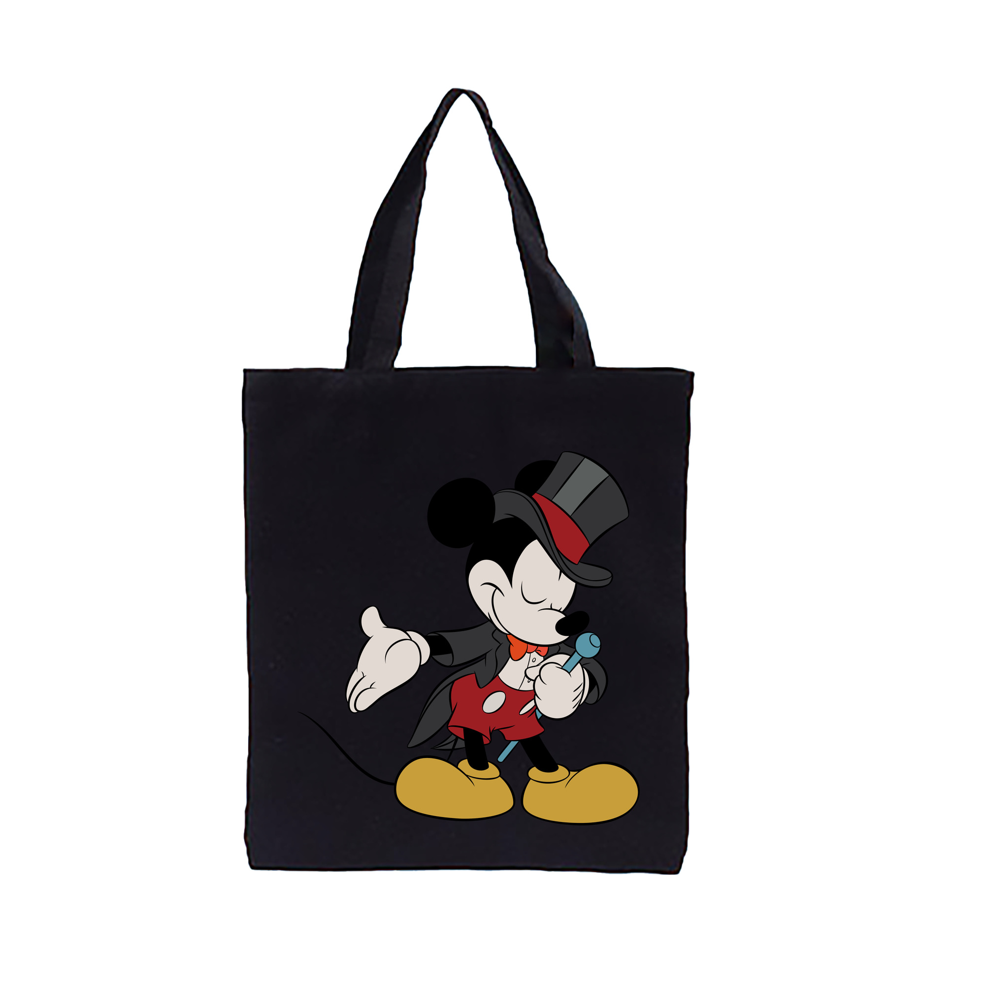 （画像用） ミッキーマウス Mickey Mouse 縦型キャンバス生地手提げバッグ　トートバッグ