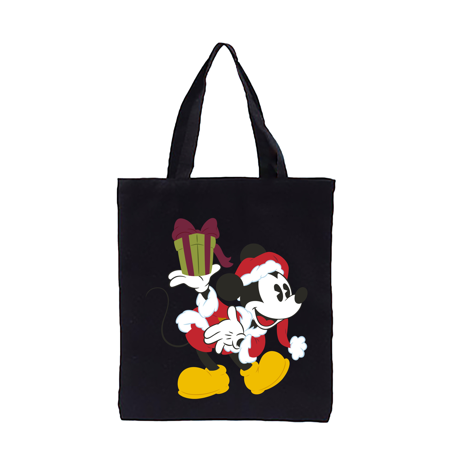 ミッキーマウス Mickey Mouse 縦型キャンバス生地手提げバッグ　トートバッグ