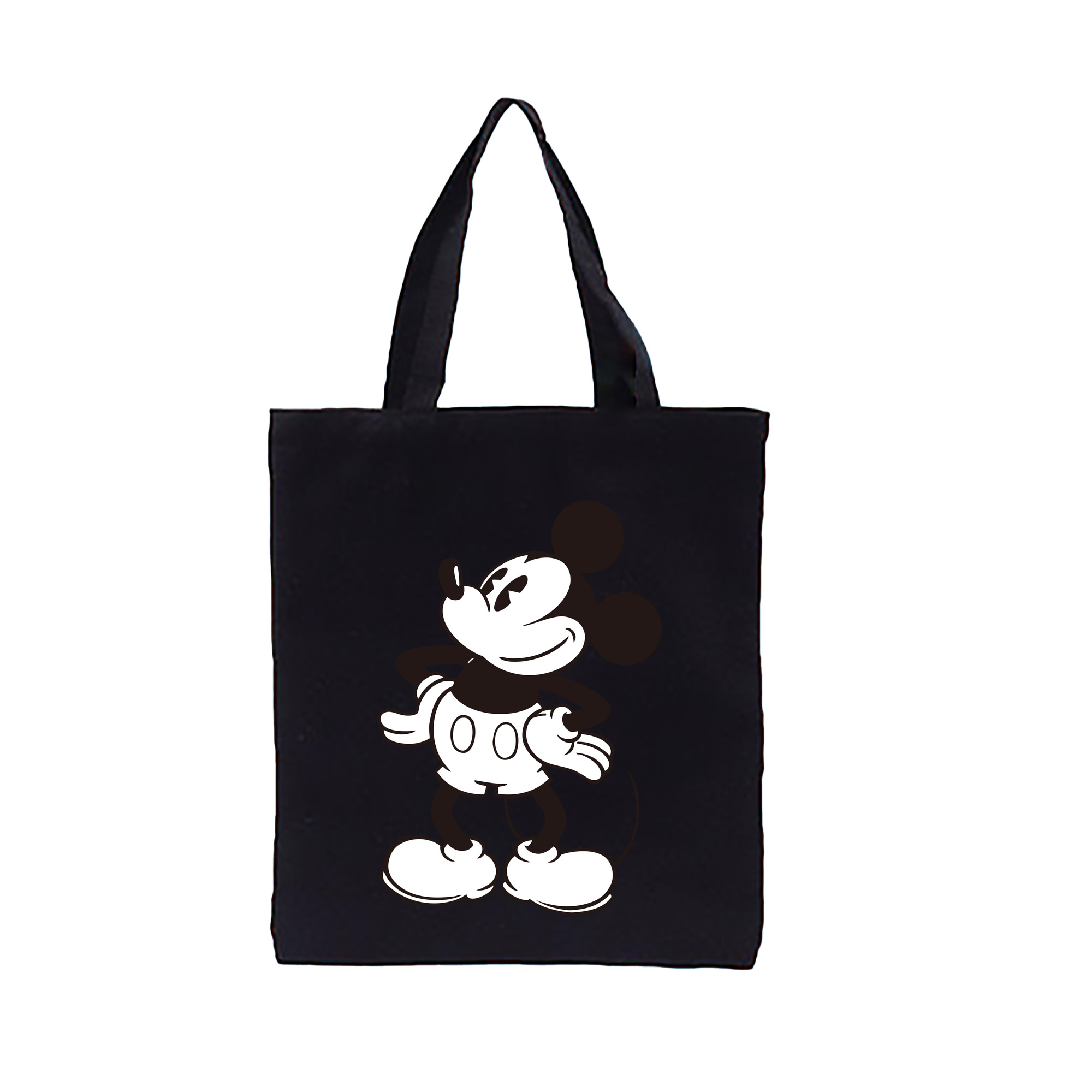 （画像用） ミッキーマウス Mickey Mouse 縦型キャンバス生地手提げバッグ　トートバッグ