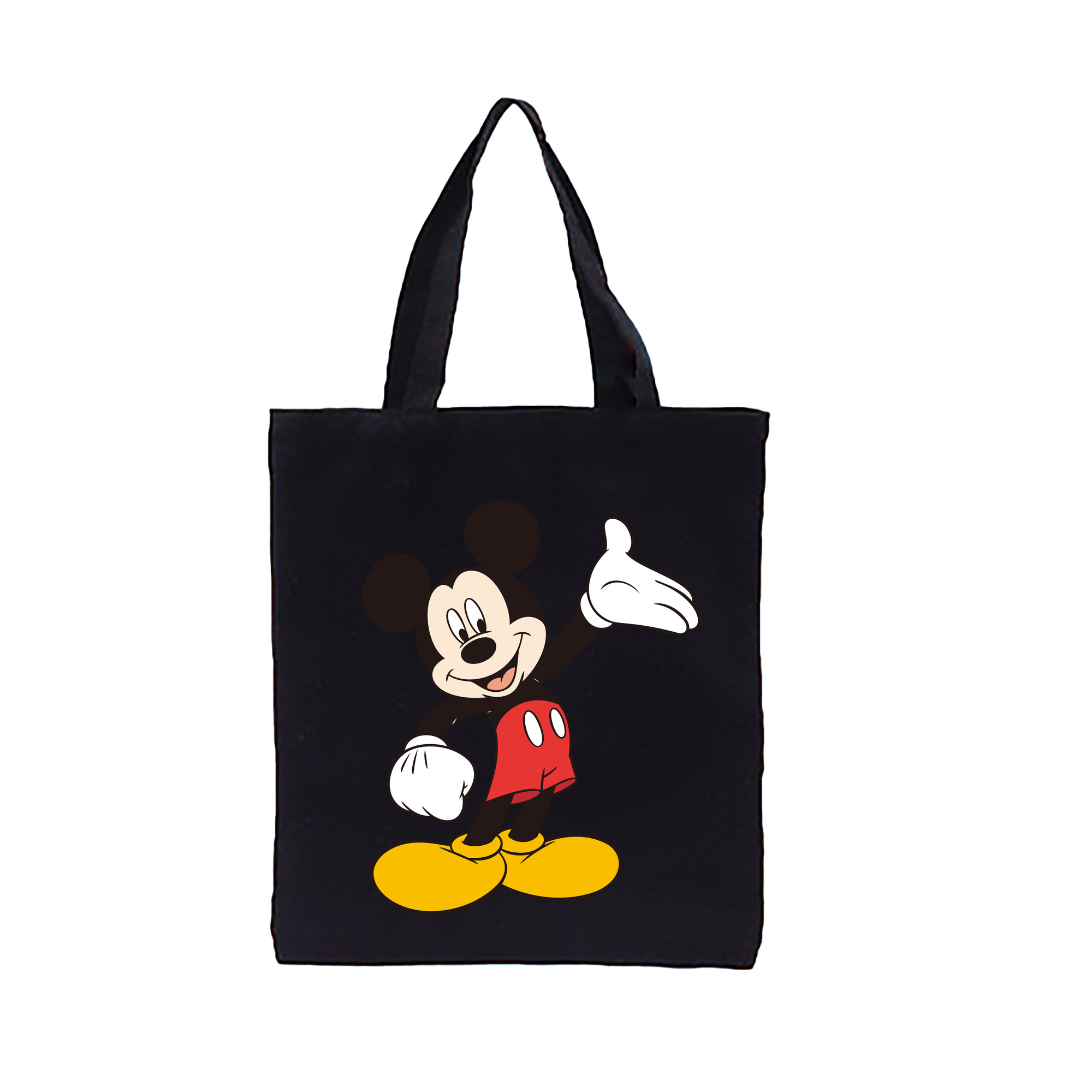 （画像用） ミッキーマウス Mickey Mouse 縦型キャンバス生地手提げバッグ　トートバッグ