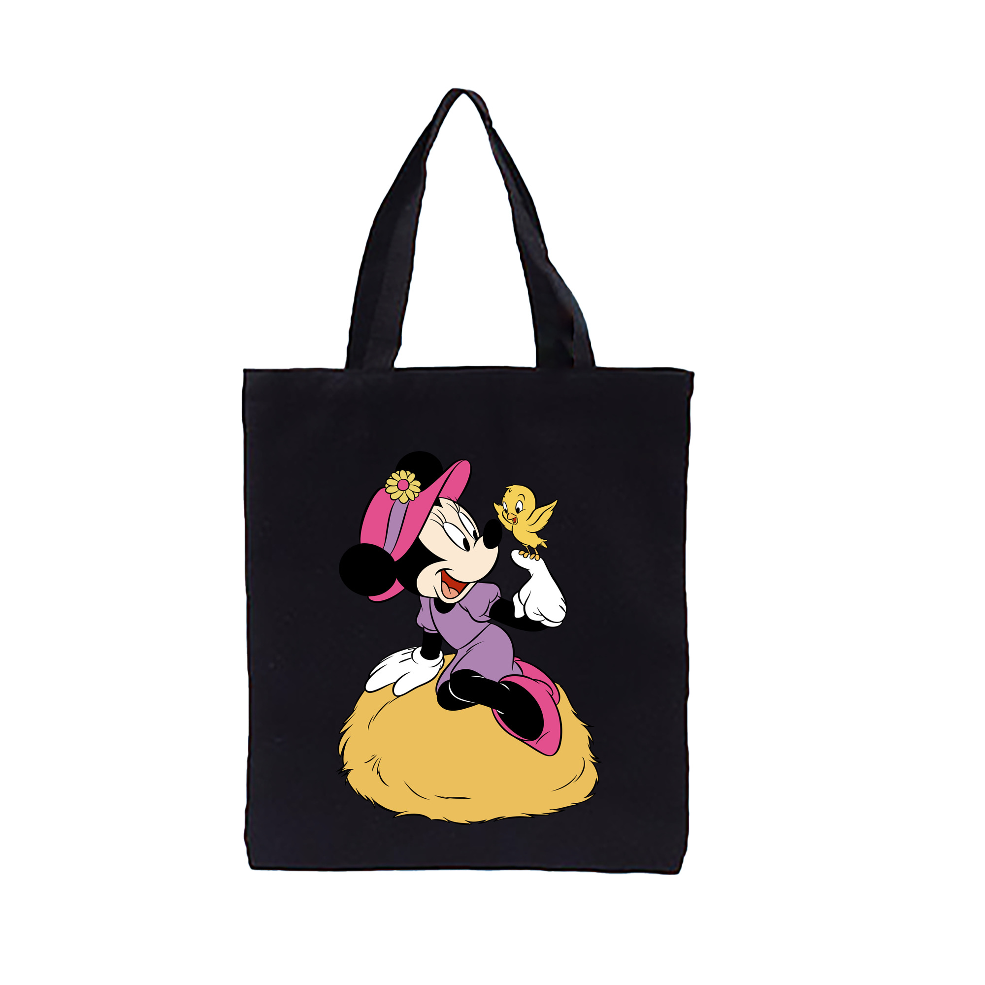 ミッキーマウス Mickey Mouse 縦型キャンバス生地手提げバッグ　トートバッグ