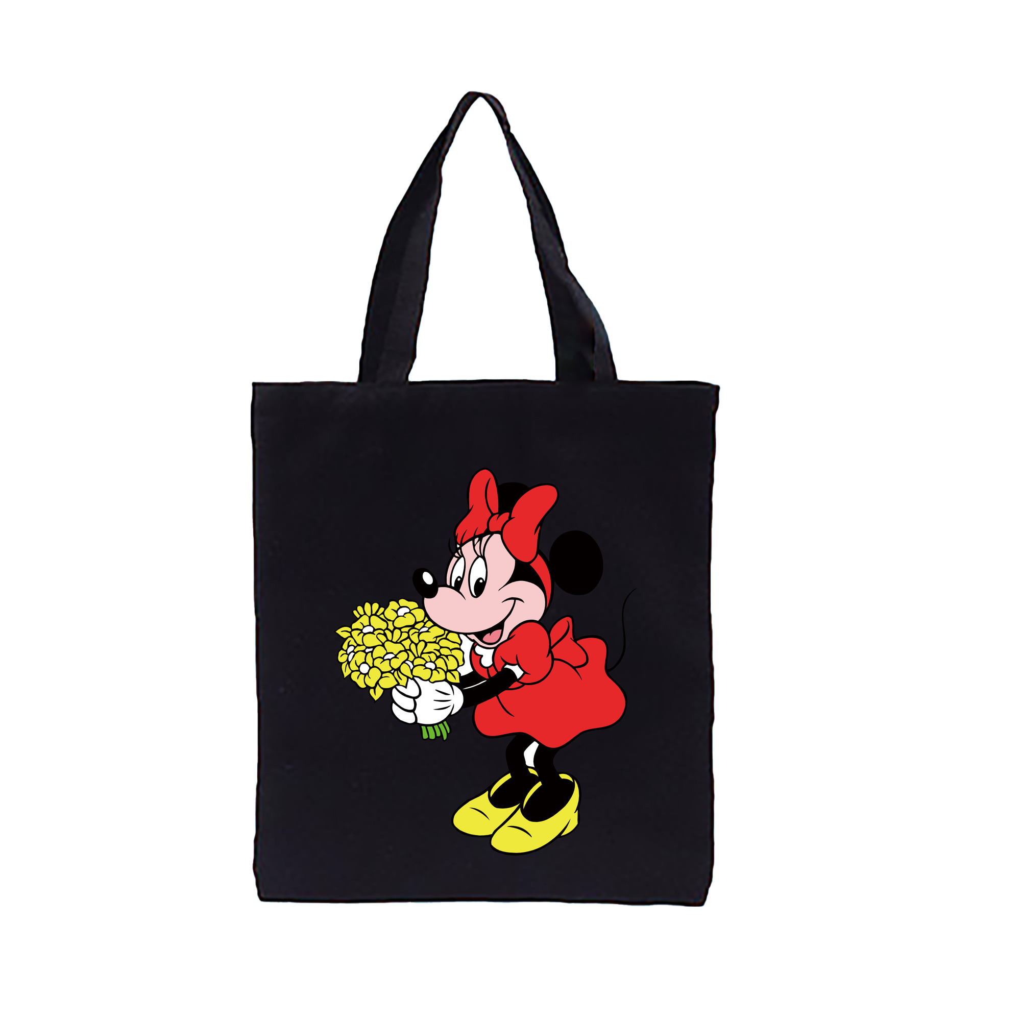 ミッキーマウス Mickey Mouse 縦型キャンバス生地手提げバッグ　トートバッグ