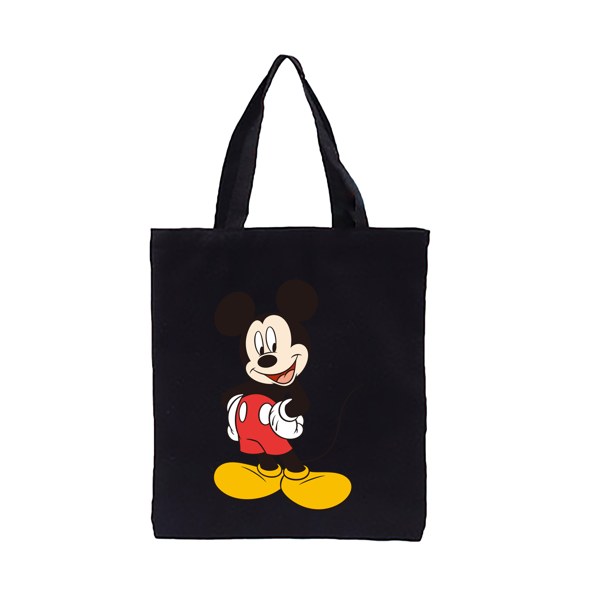 （画像用） ミッキーマウス Mickey Mouse 縦型キャンバス生地手提げバッグ　トートバッグ