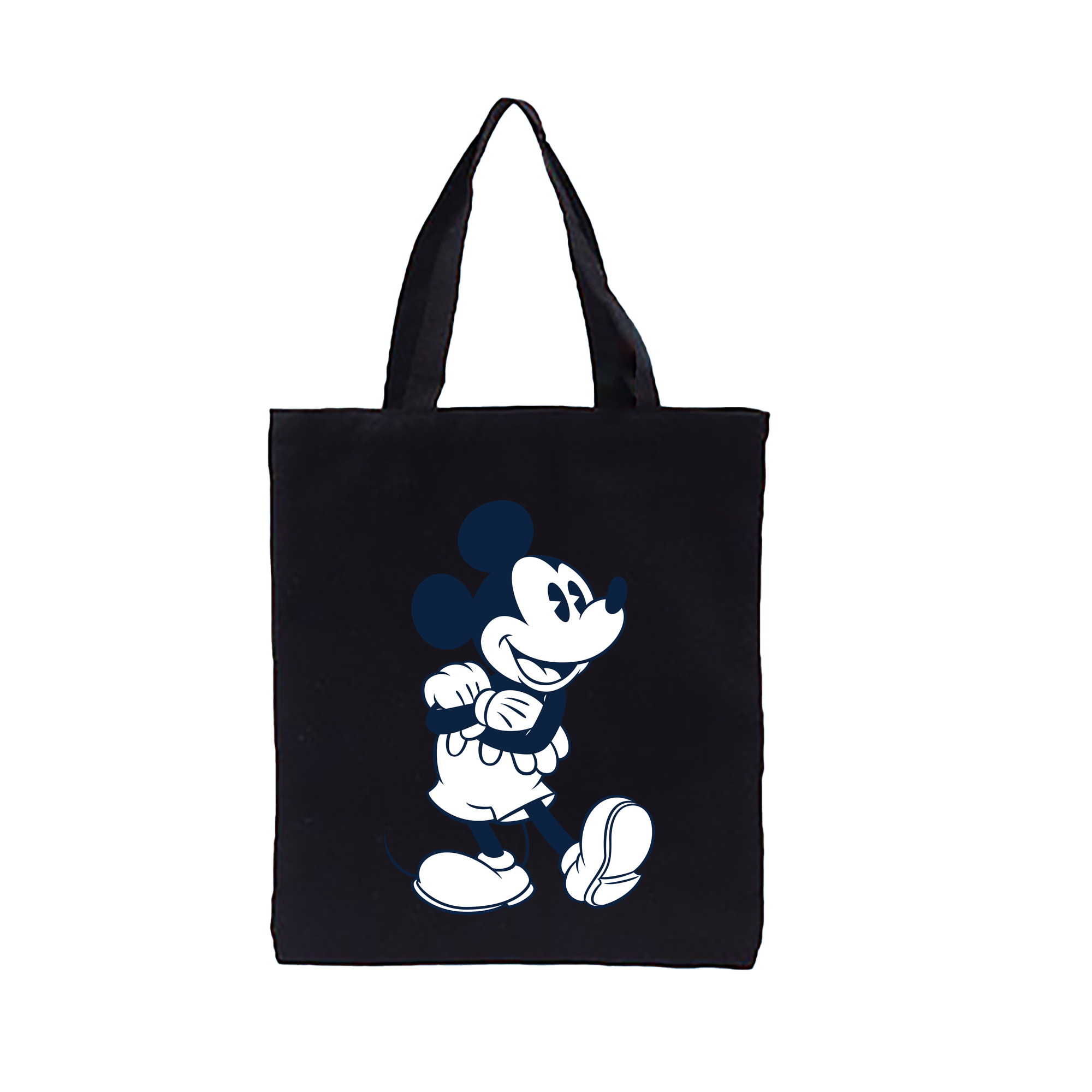 （画像用） ミッキーマウス Mickey Mouse 縦型キャンバス生地手提げバッグ　トートバッグ