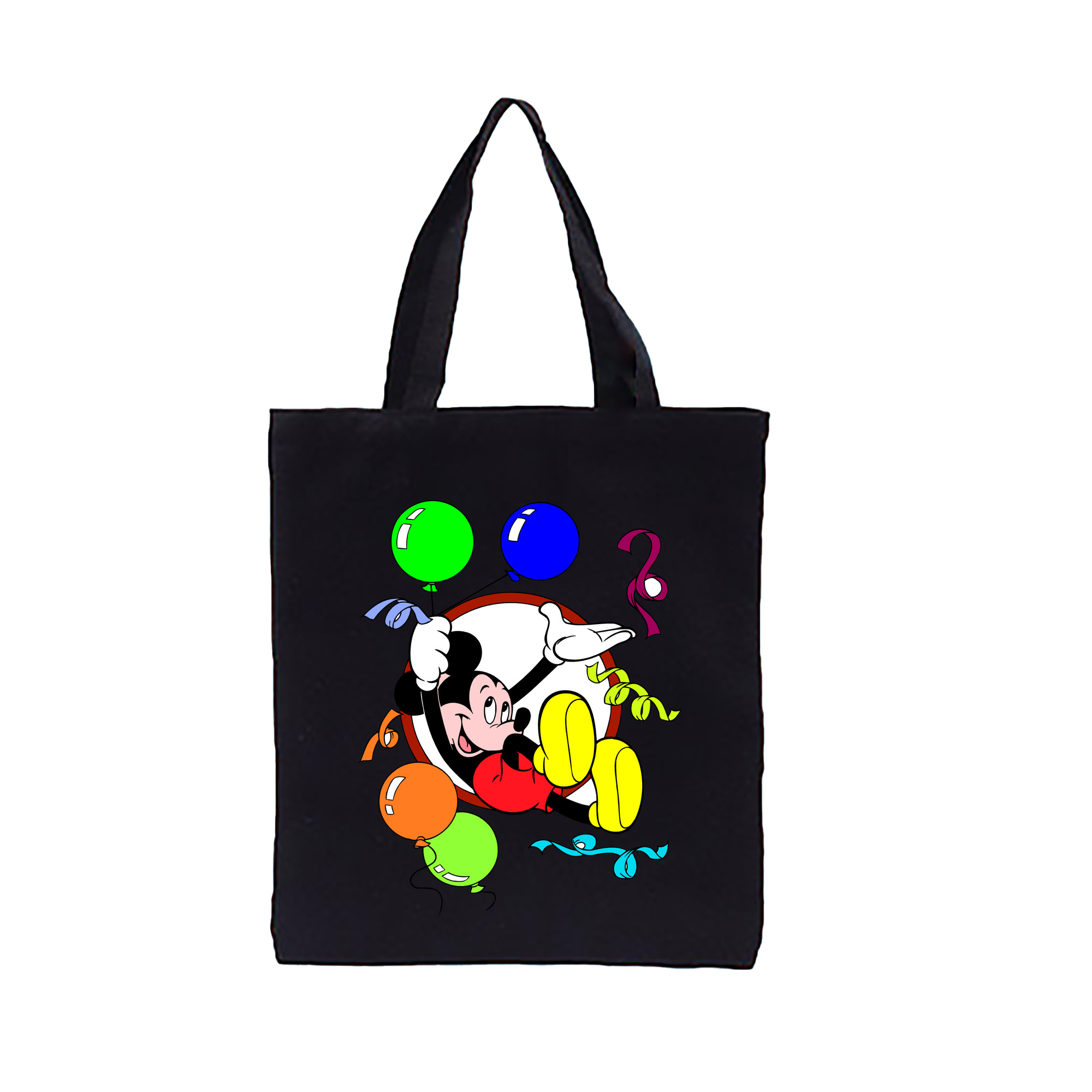（画像用） ミッキーマウス Mickey Mouse 縦型キャンバス生地手提げバッグ　トートバッグ