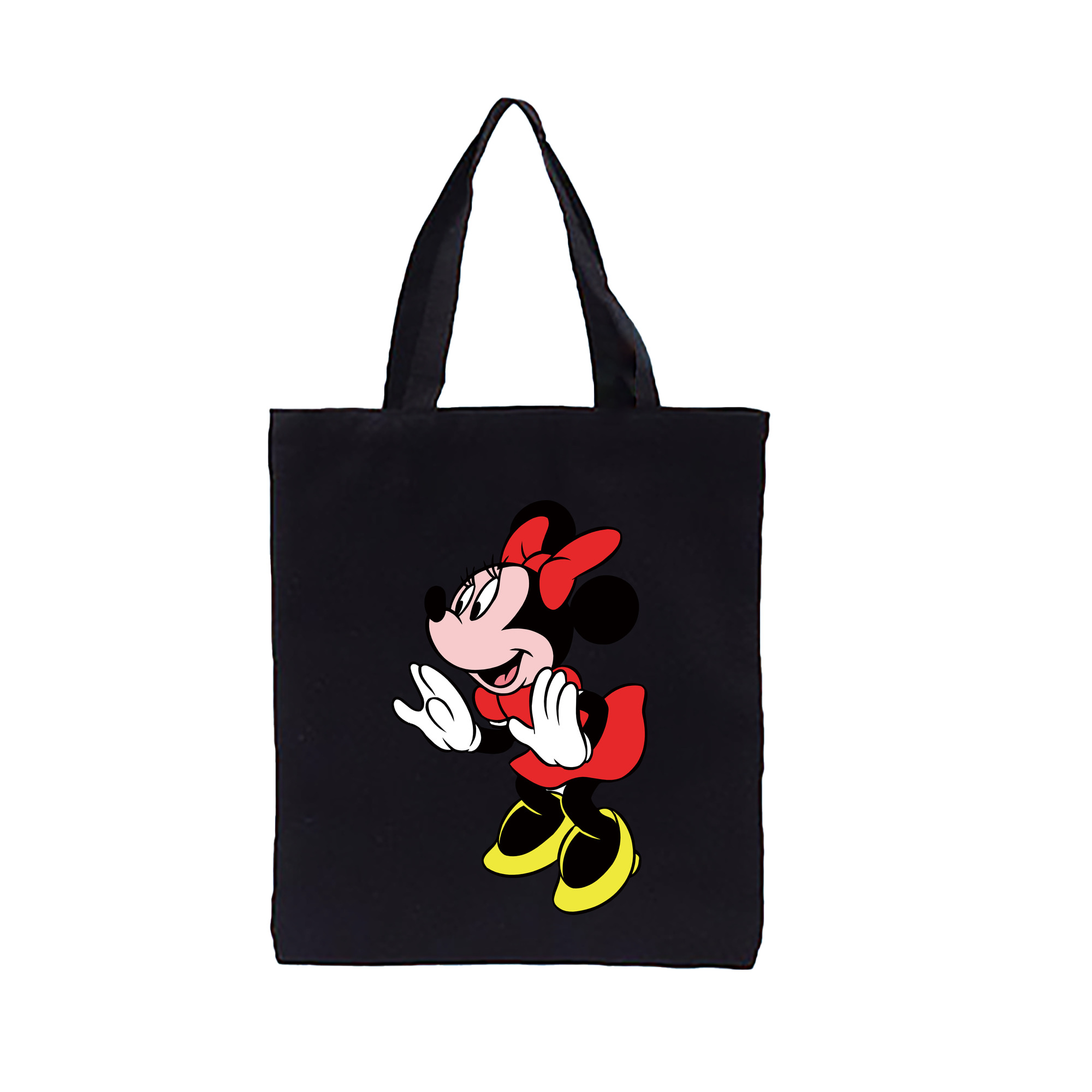 （画像用） ミッキーマウス Mickey Mouse 縦型キャンバス生地手提げバッグ　トートバッグ