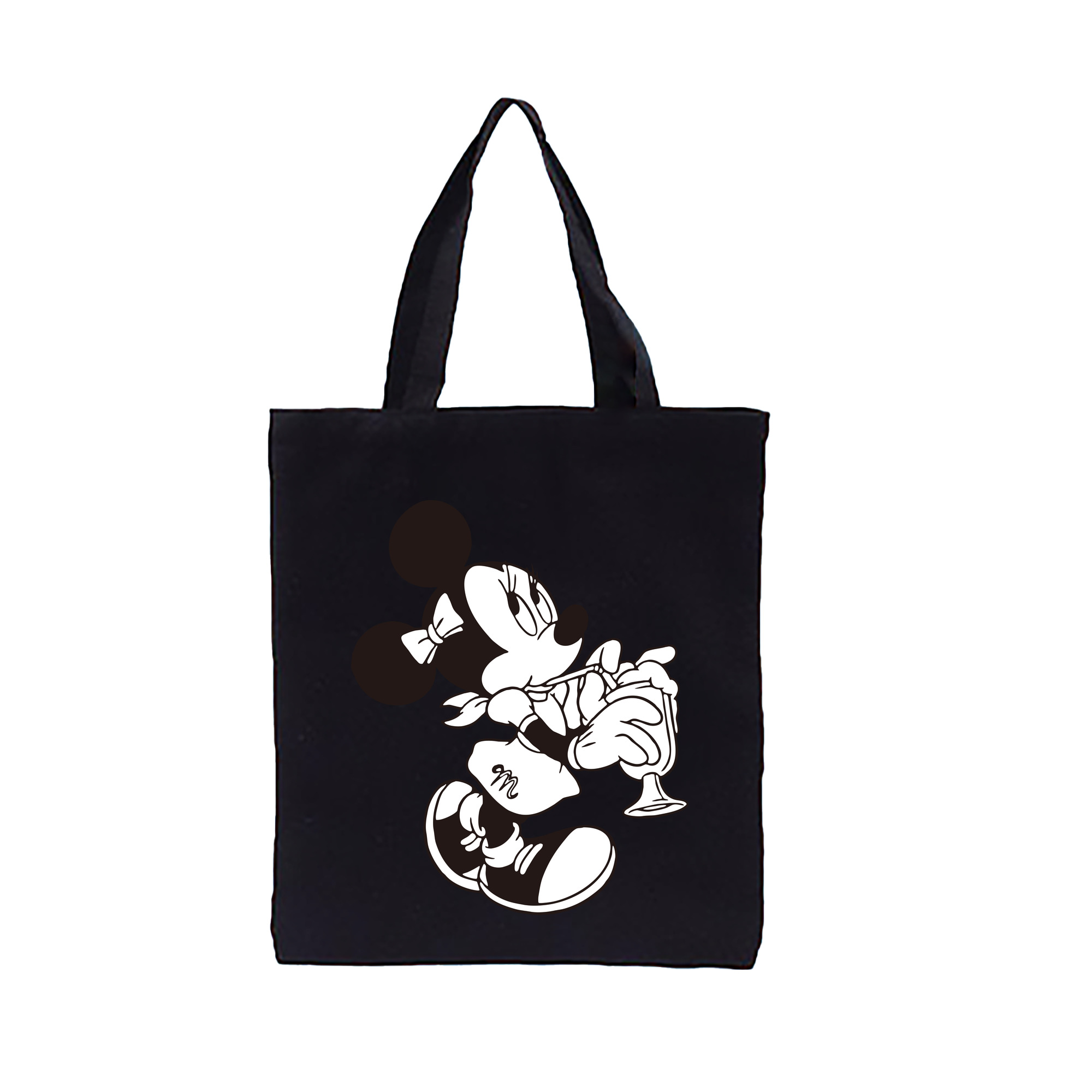 （画像用） ミッキーマウス Mickey Mouse 縦型キャンバス生地手提げバッグ　トートバッグ