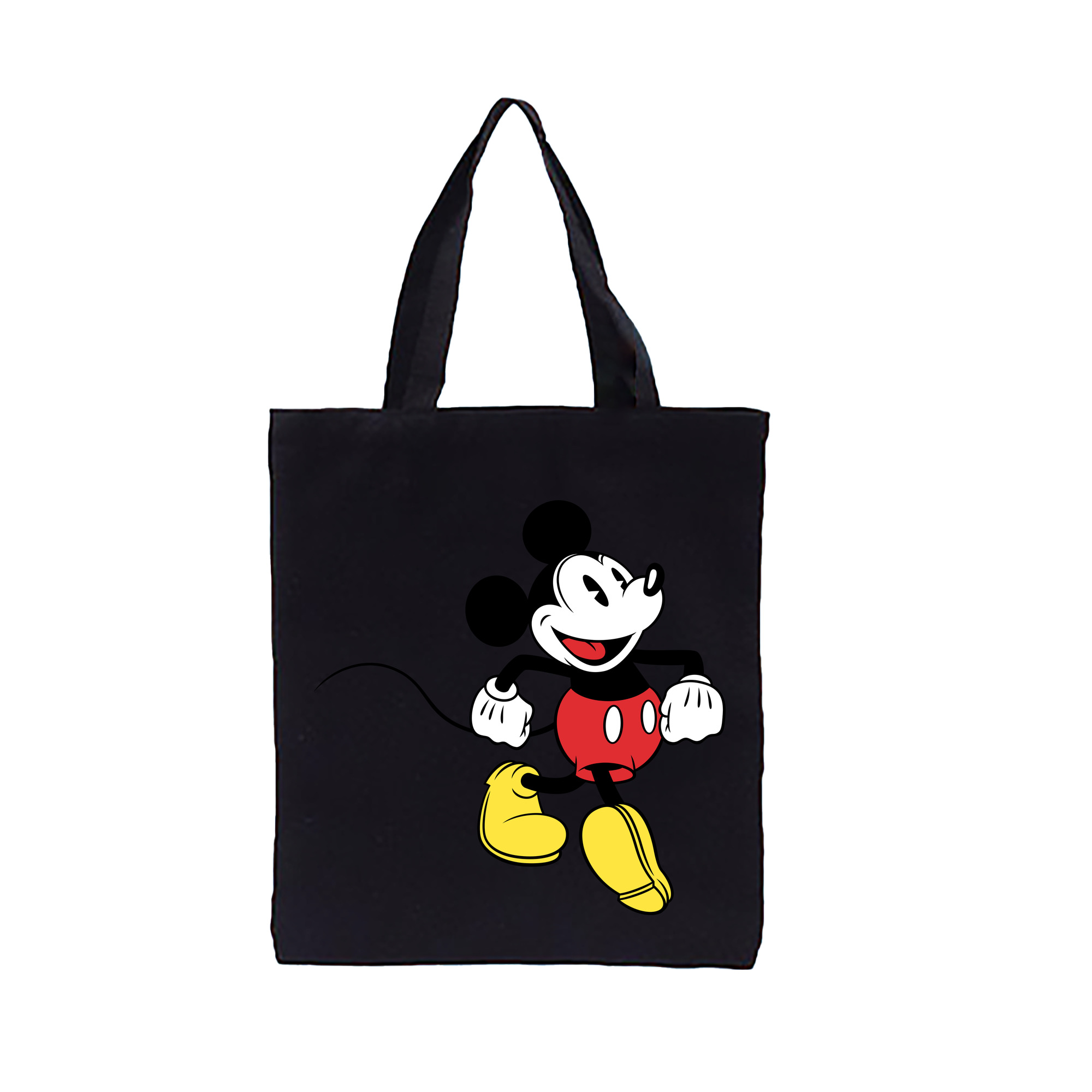 （画像用） ミッキーマウス Mickey Mouse 縦型キャンバス生地手提げバッグ　トートバッグ