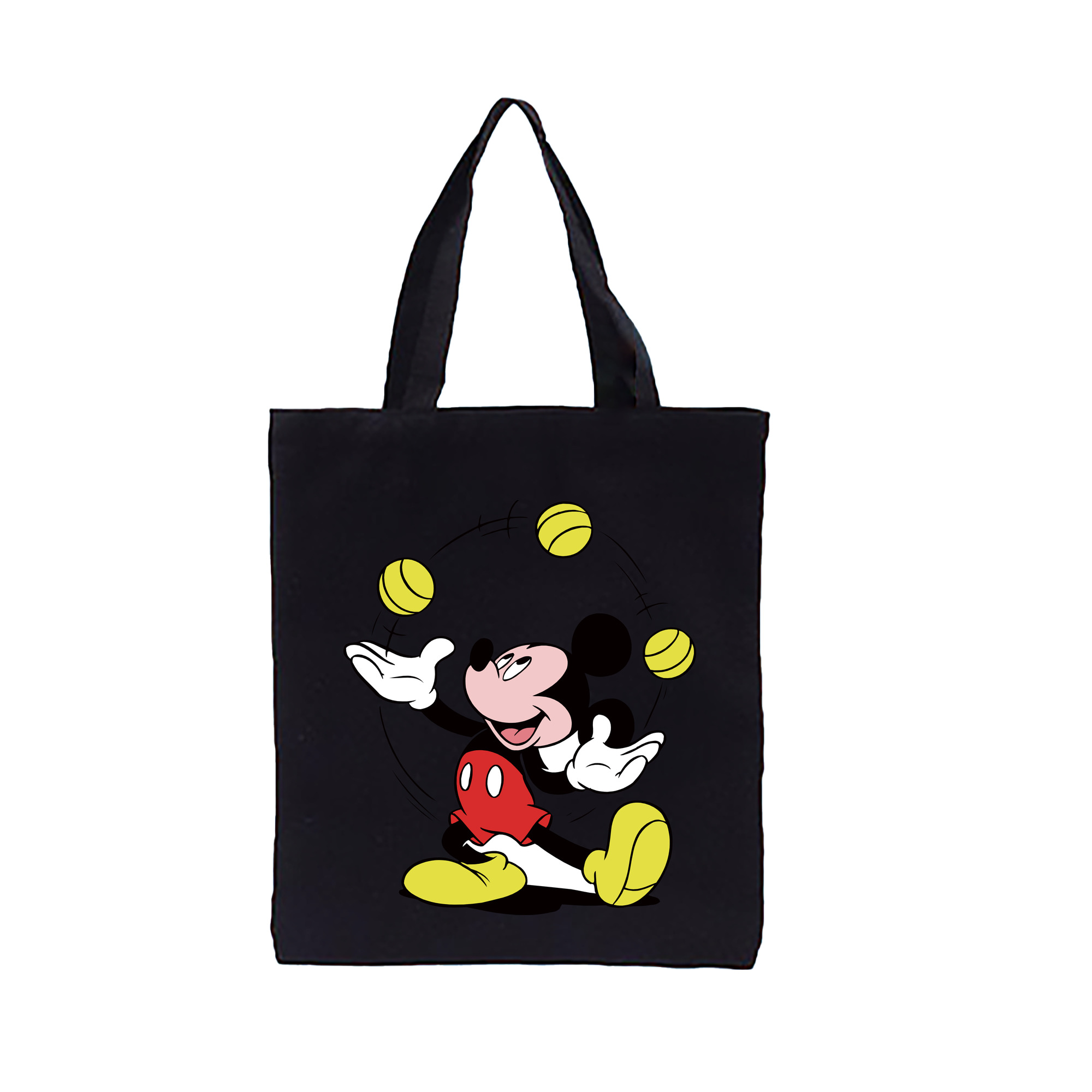 （画像用） ミッキーマウス Mickey Mouse 縦型キャンバス生地手提げバッグ　トートバッグ