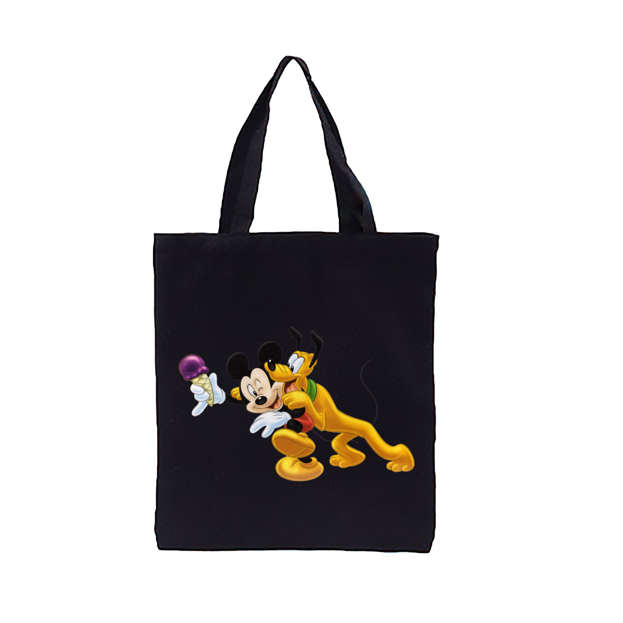 （画像用） ミッキーマウス Mickey Mouse 縦型キャンバス生地手提げバッグ　トートバッグ