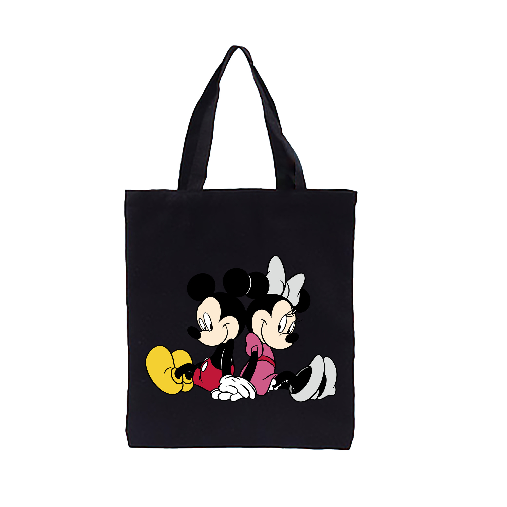 （画像用） ミッキーマウス Mickey Mouse 縦型キャンバス生地手提げバッグ　トートバッグ