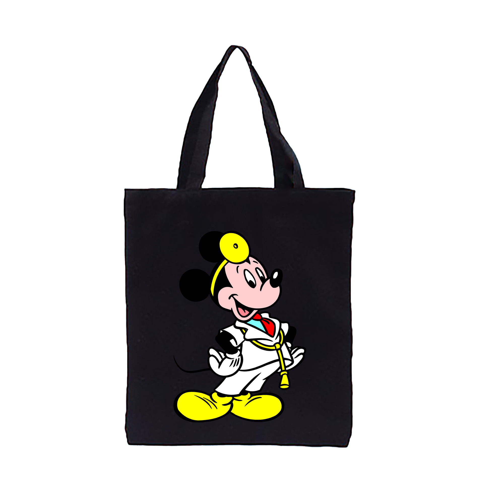 （画像用） ミッキーマウス Mickey Mouse 縦型キャンバス生地手提げバッグ　トートバッグ