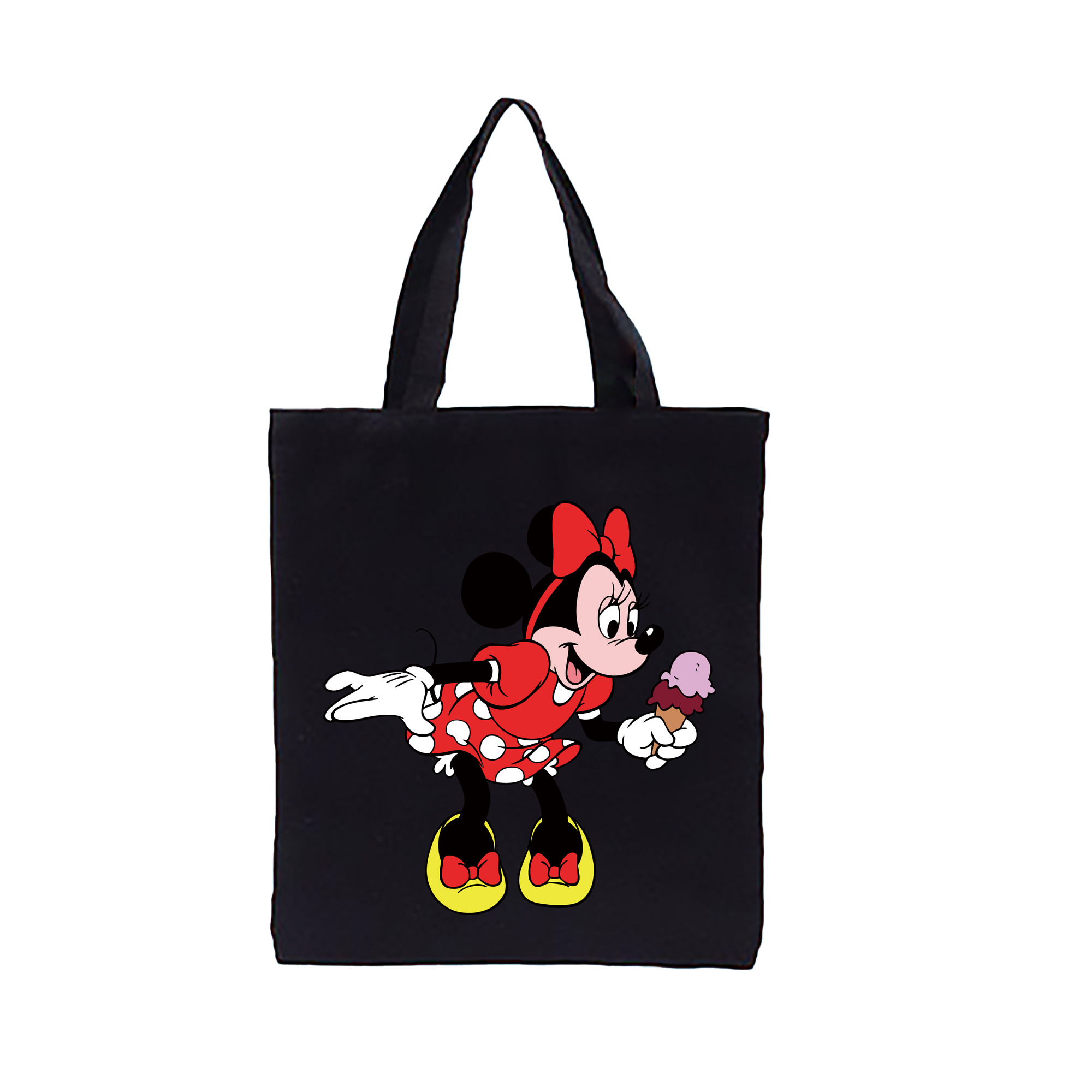 （画像用） ミッキーマウス Mickey Mouse 縦型キャンバス生地手提げバッグ　トートバッグ