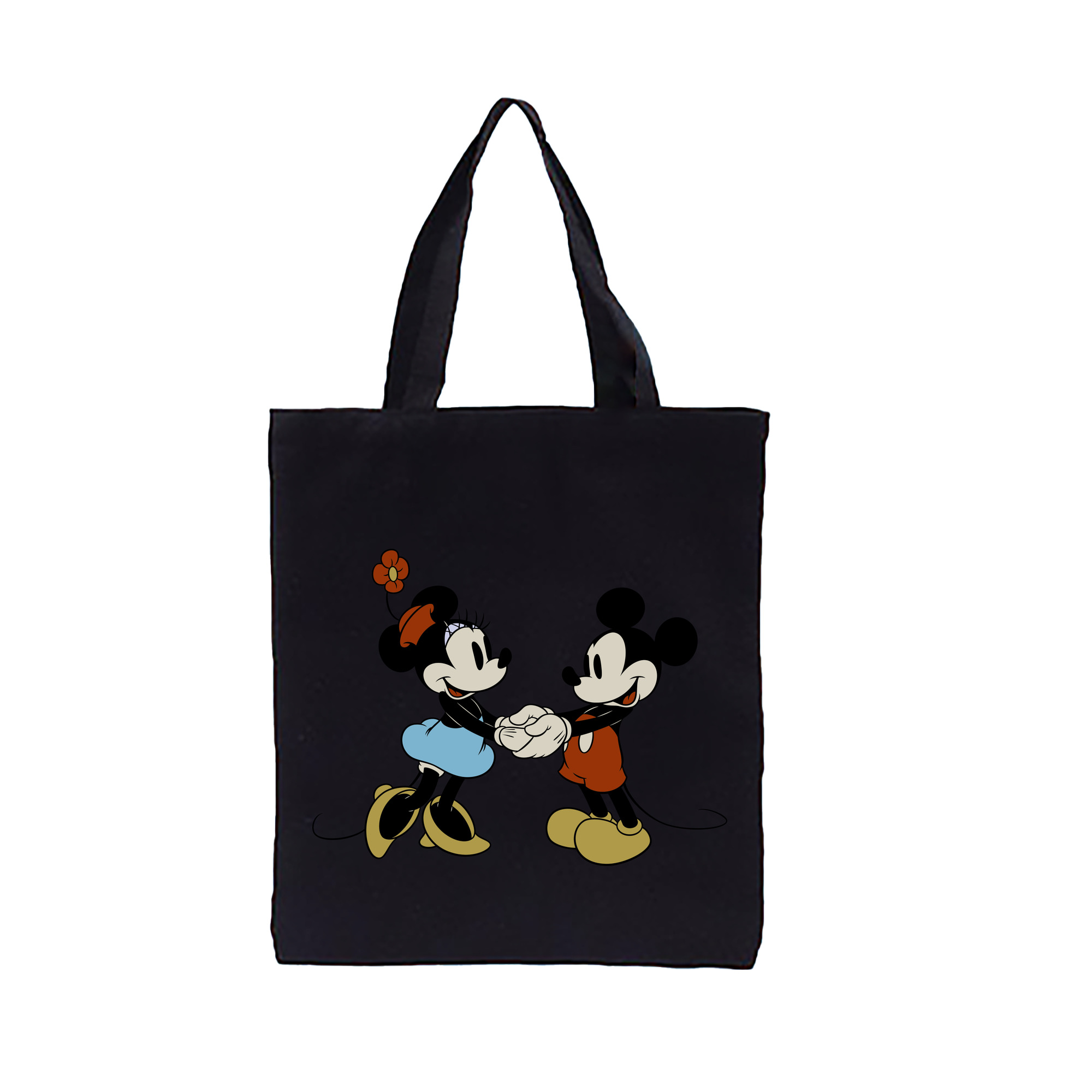 （画像用） ミッキーマウス Mickey Mouse 縦型キャンバス生地手提げバッグ　トートバッグ