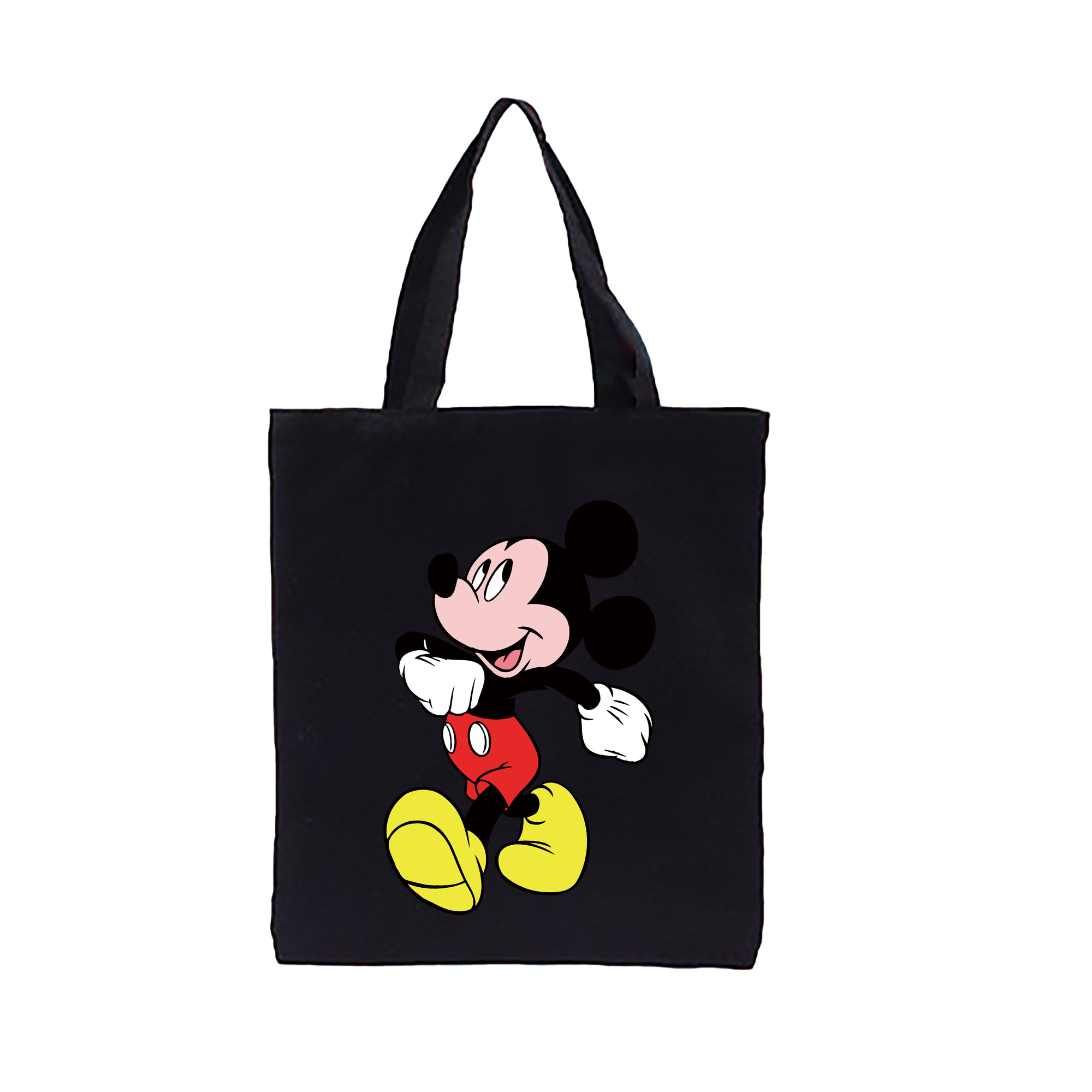 （画像用） ミッキーマウス Mickey Mouse 縦型キャンバス生地手提げバッグ　トートバッグ