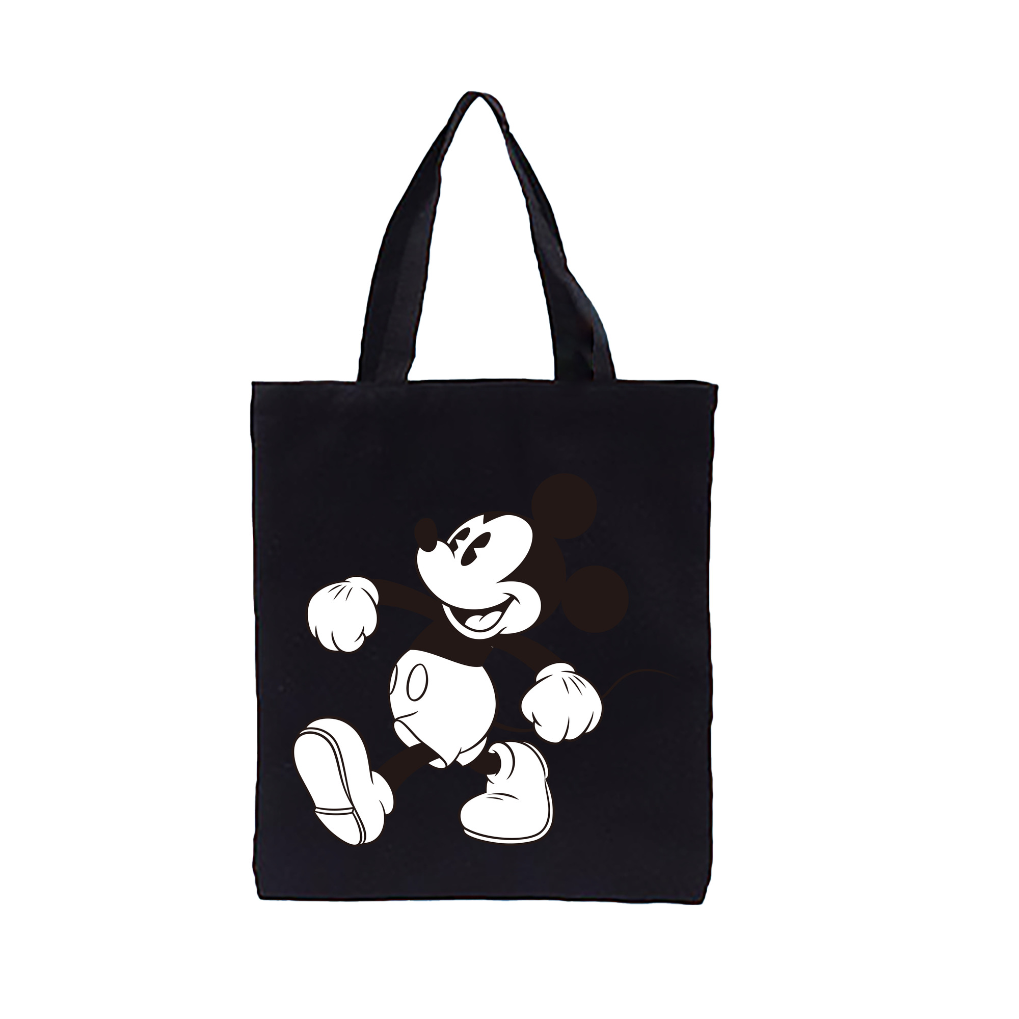 （画像用） ミッキーマウス Mickey Mouse 縦型キャンバス生地手提げバッグ　トートバッグ