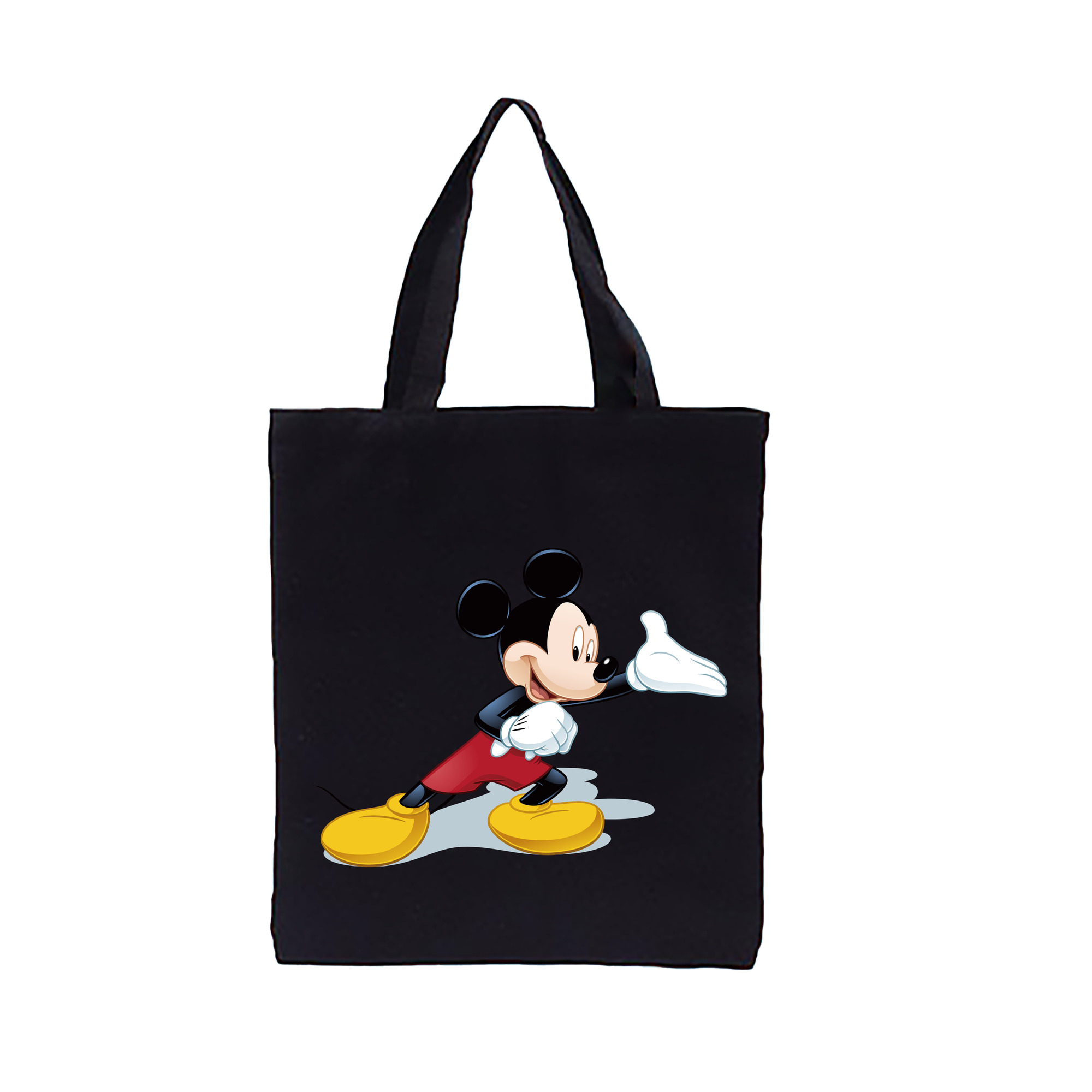（画像用） ミッキーマウス Mickey Mouse 縦型キャンバス生地手提げバッグ　トートバッグ