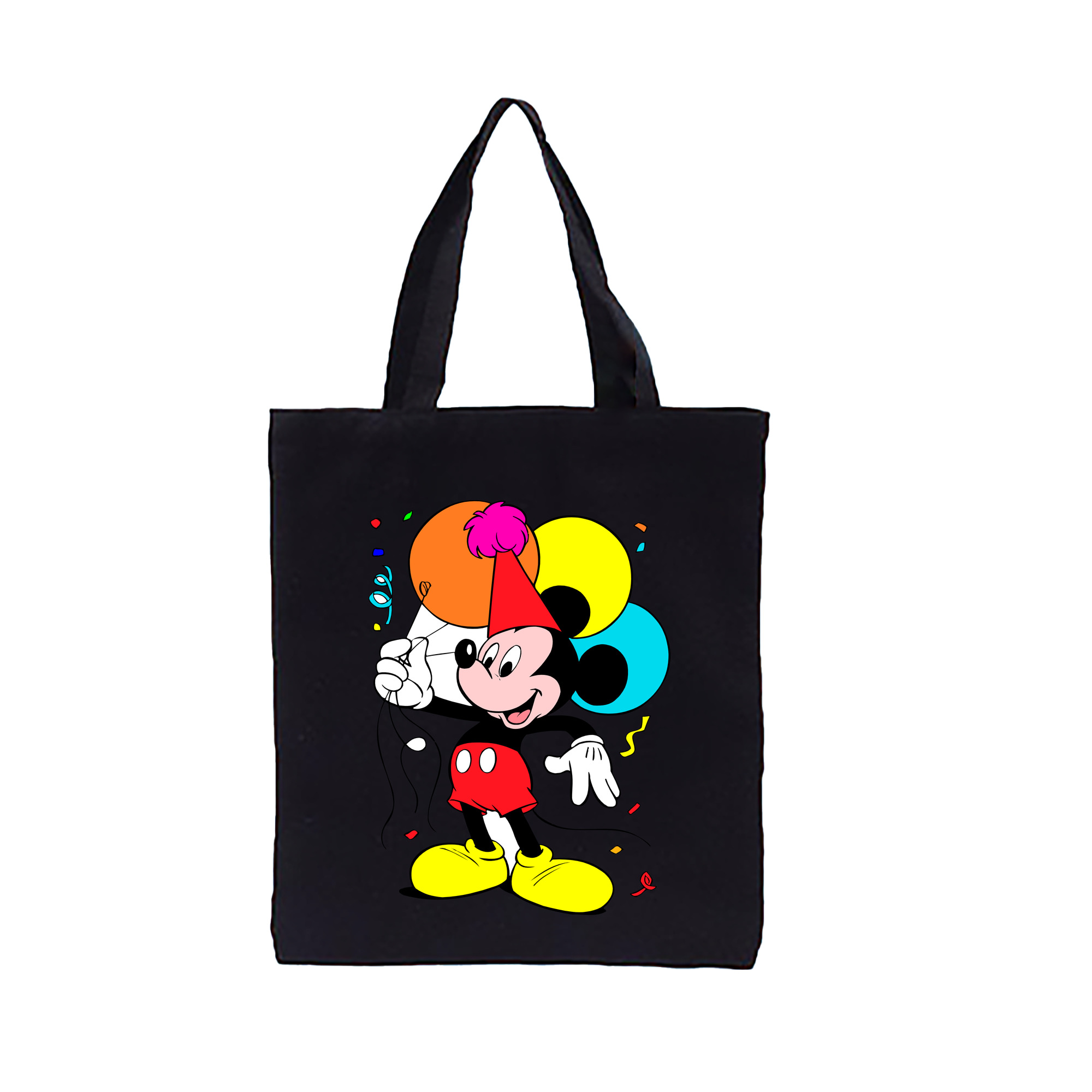 （画像用） ミッキーマウス Mickey Mouse 縦型キャンバス生地手提げバッグ　トートバッグ