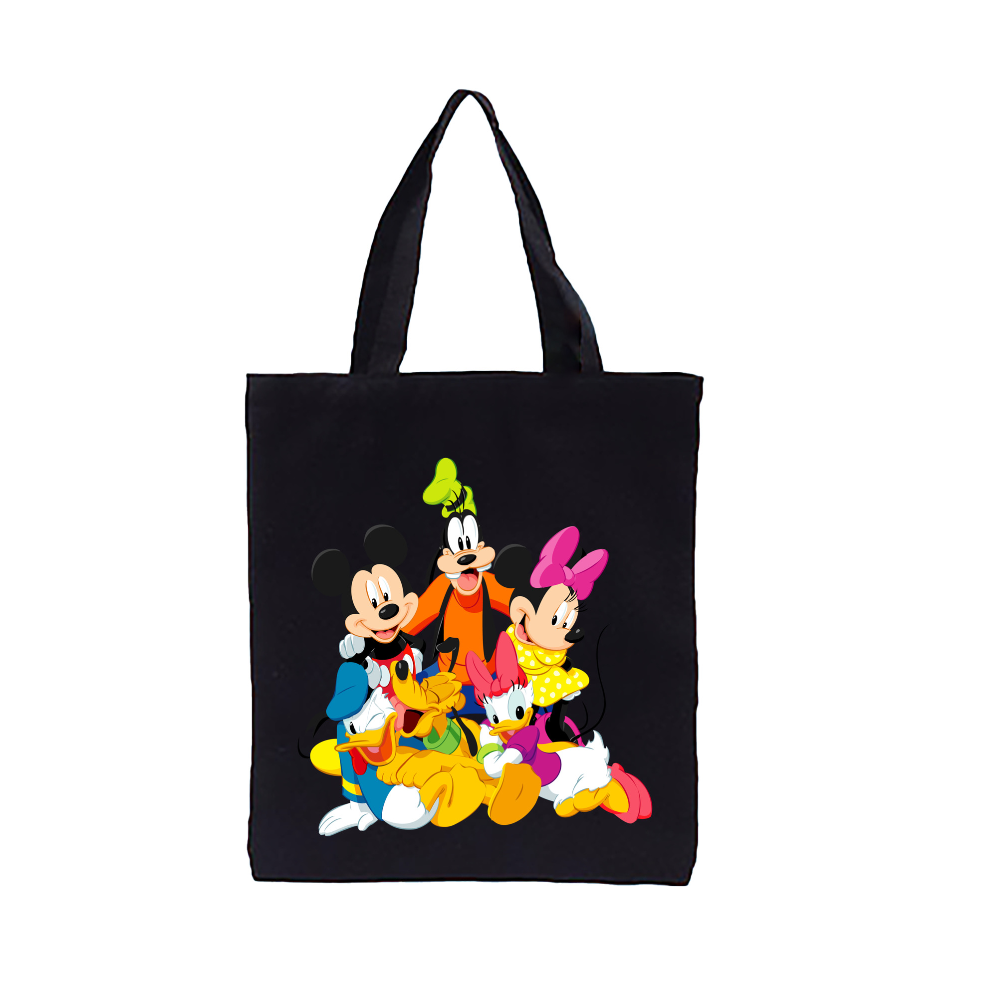 （画像用） ミッキーマウス Mickey Mouse 縦型キャンバス生地手提げバッグ　トートバッグ